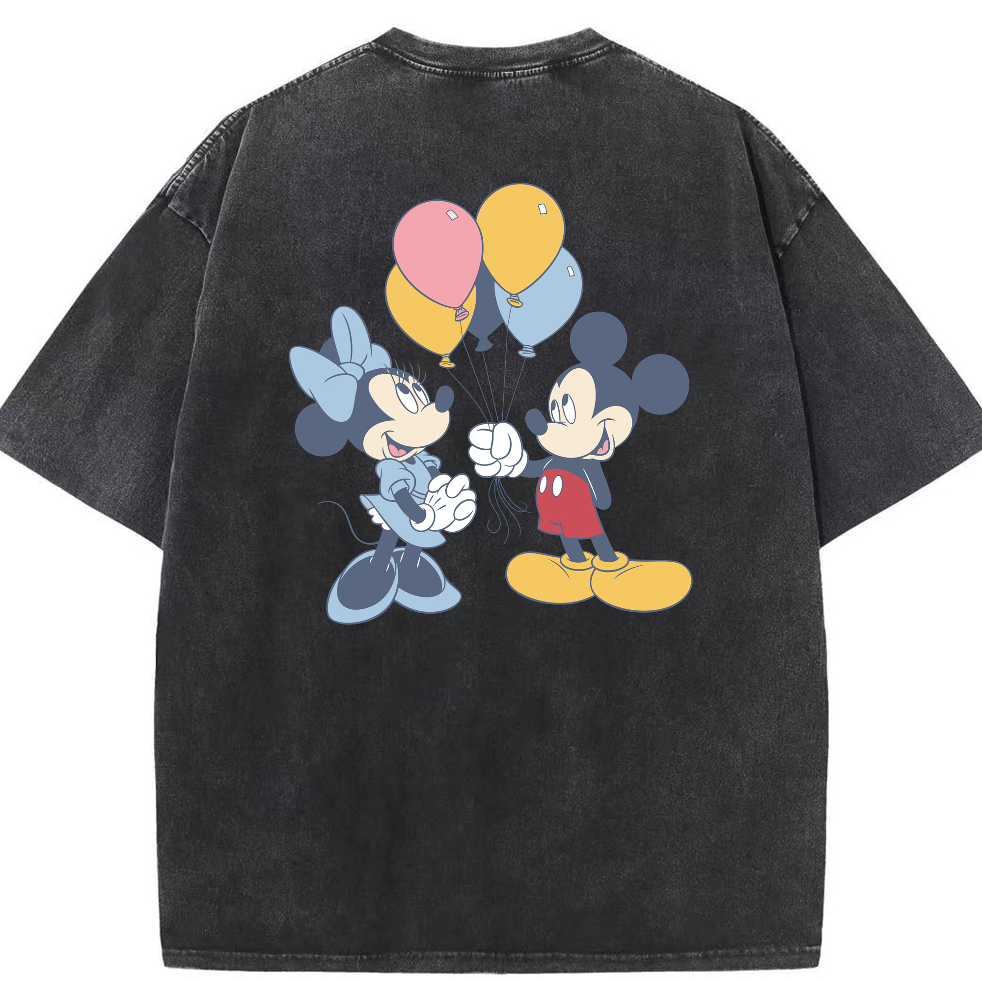 （画像用） ミッキーマウス Mickey Mouse 綿100% ヴィンテージ風 半袖Tシャツ（背面プリント）