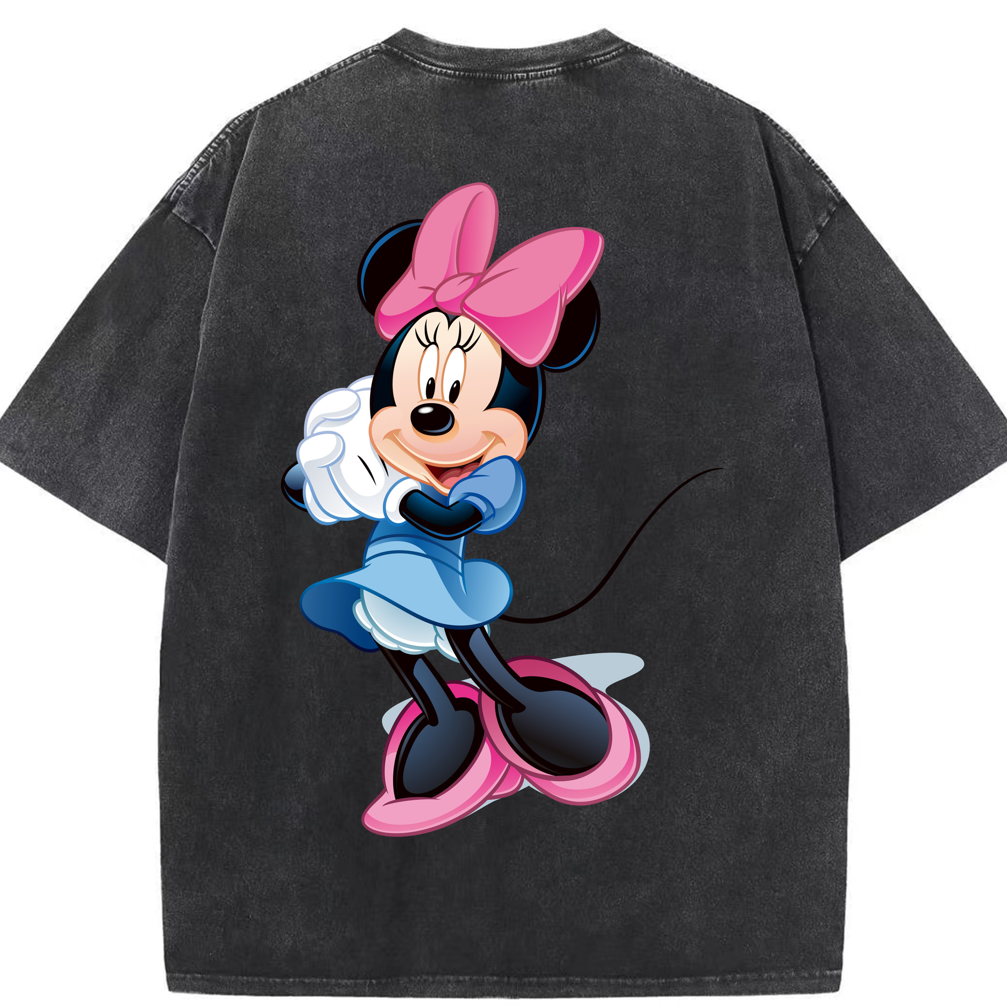 （画像用） ミッキーマウス Mickey Mouse 綿100% ヴィンテージ風 半袖Tシャツ（背面プリント）