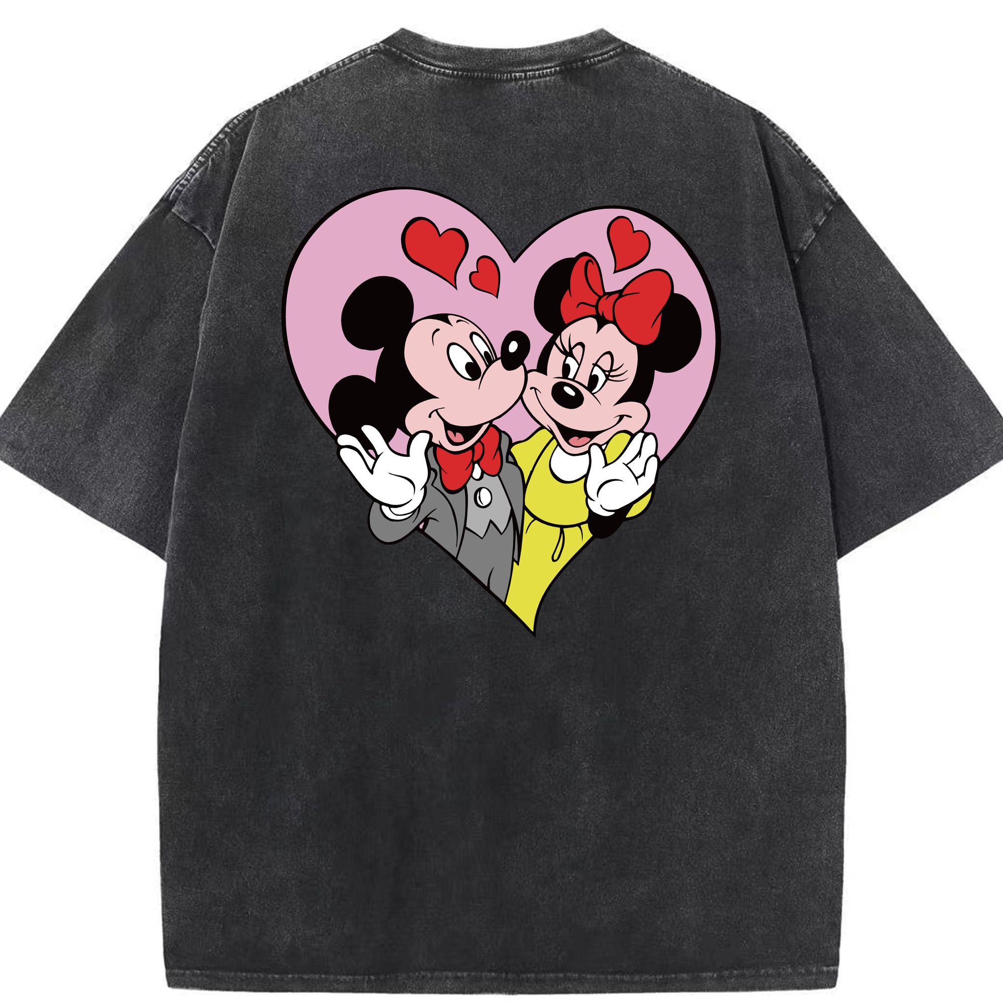 （画像用） ミッキーマウス Mickey Mouse 綿100% ヴィンテージ風 半袖Tシャツ（背面プリント）