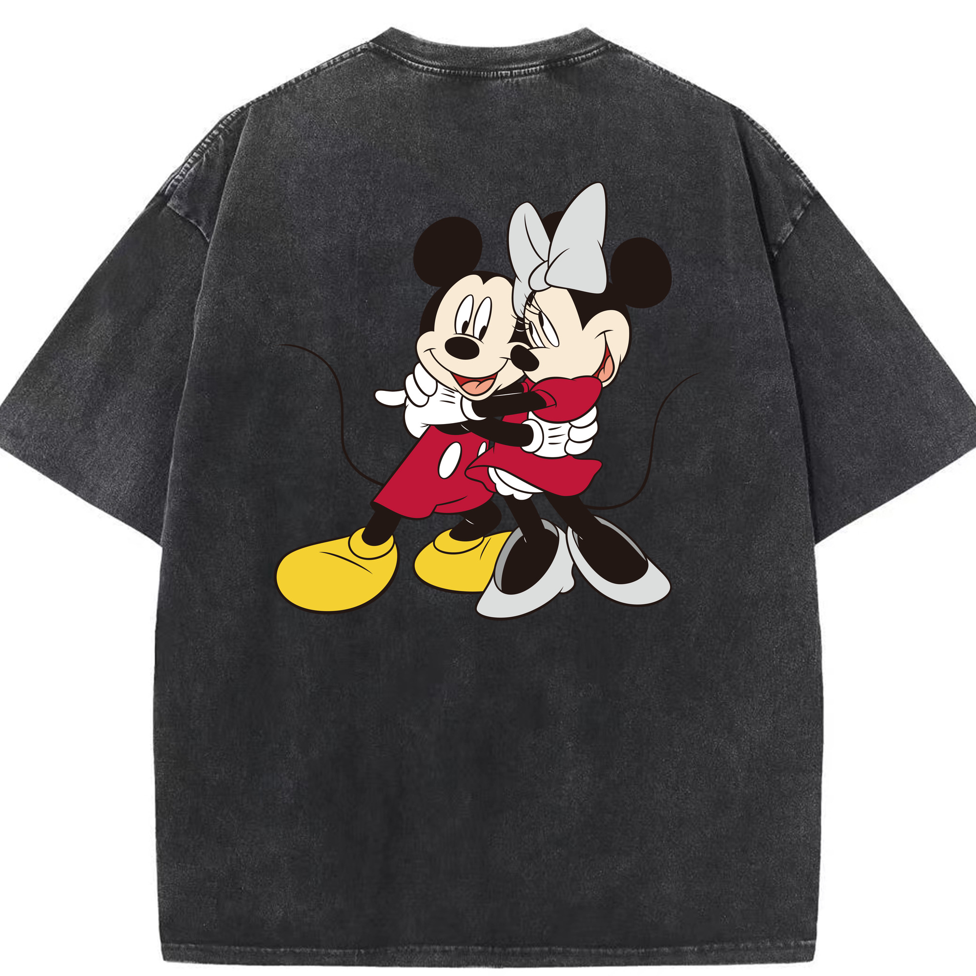 （画像用） ミッキーマウス Mickey Mouse 綿100% ヴィンテージ風 半袖Tシャツ（背面プリント）