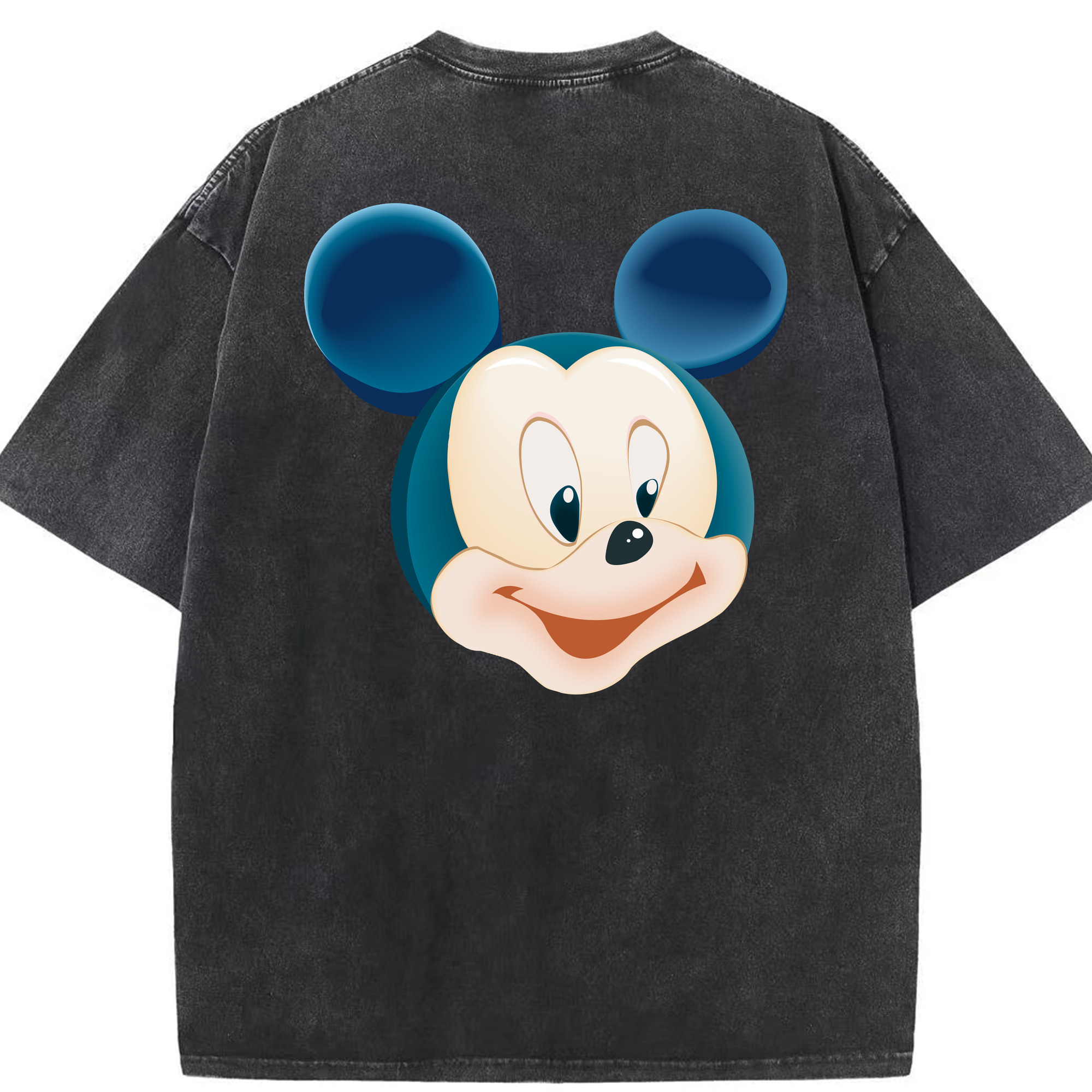 （画像用） ミッキーマウス Mickey Mouse 綿100% ヴィンテージ風 半袖Tシャツ（背面プリント）