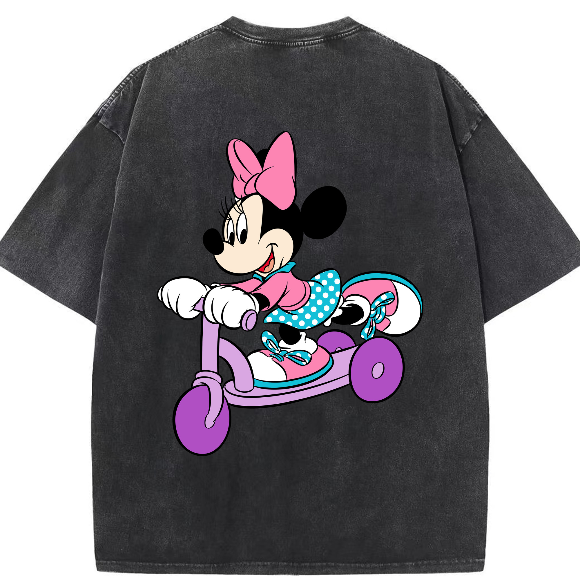 （画像用） ミッキーマウス Mickey Mouse 綿100% ヴィンテージ風 半袖Tシャツ（背面プリント）
