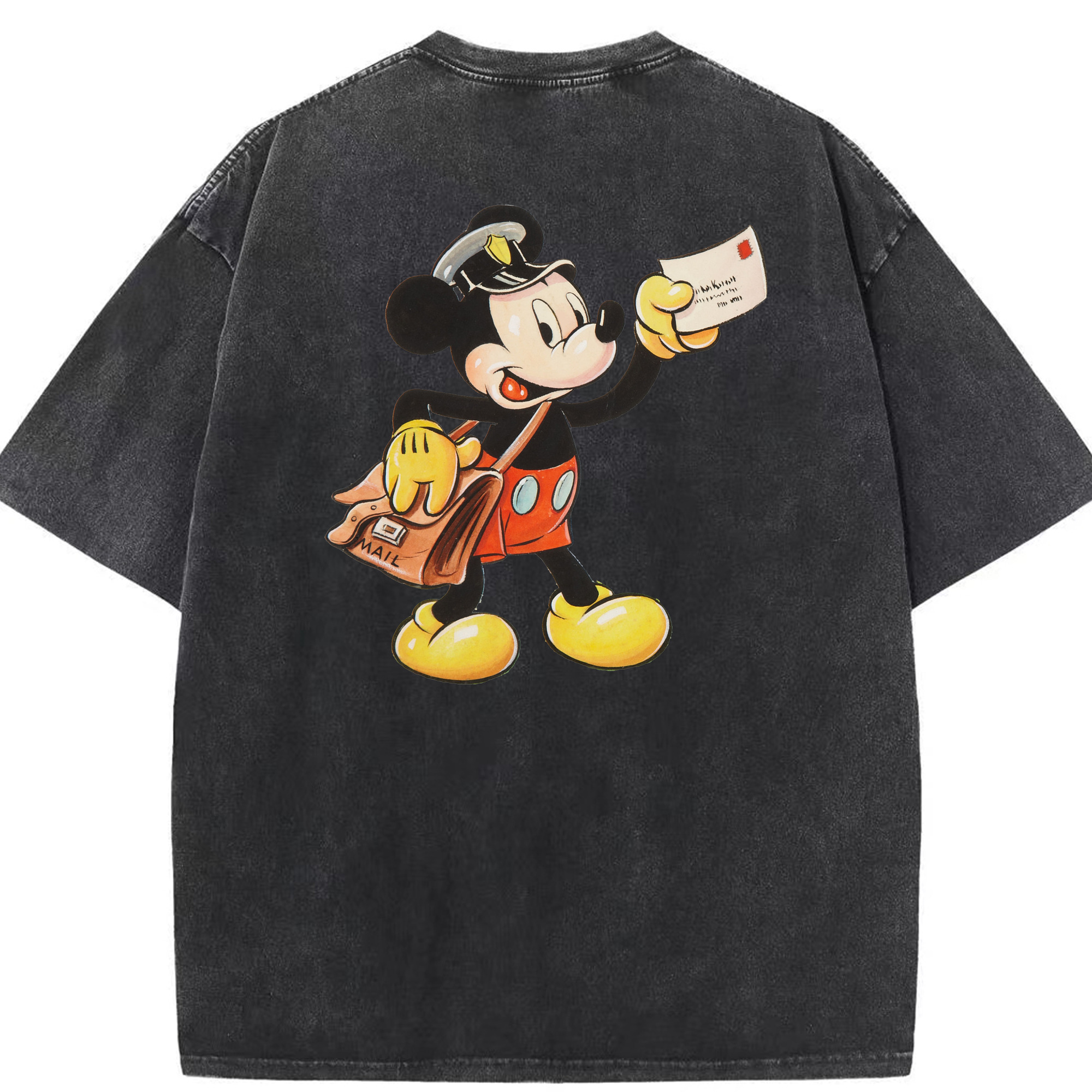 （画像用） ミッキーマウス Mickey Mouse 綿100% ヴィンテージ風 半袖Tシャツ（背面プリント）