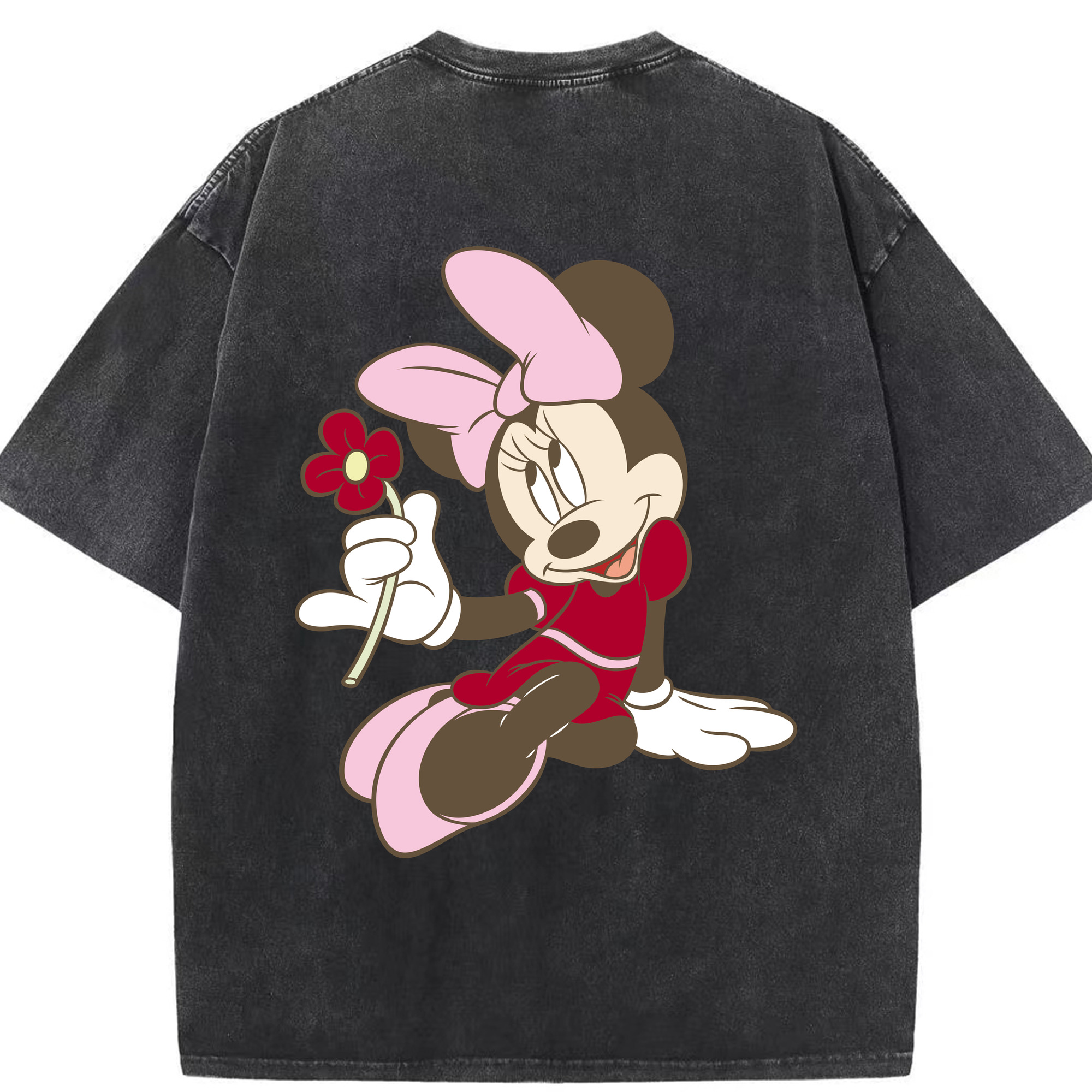 （画像用） ミッキーマウス Mickey Mouse 綿100% ヴィンテージ風 半袖Tシャツ（背面プリント）