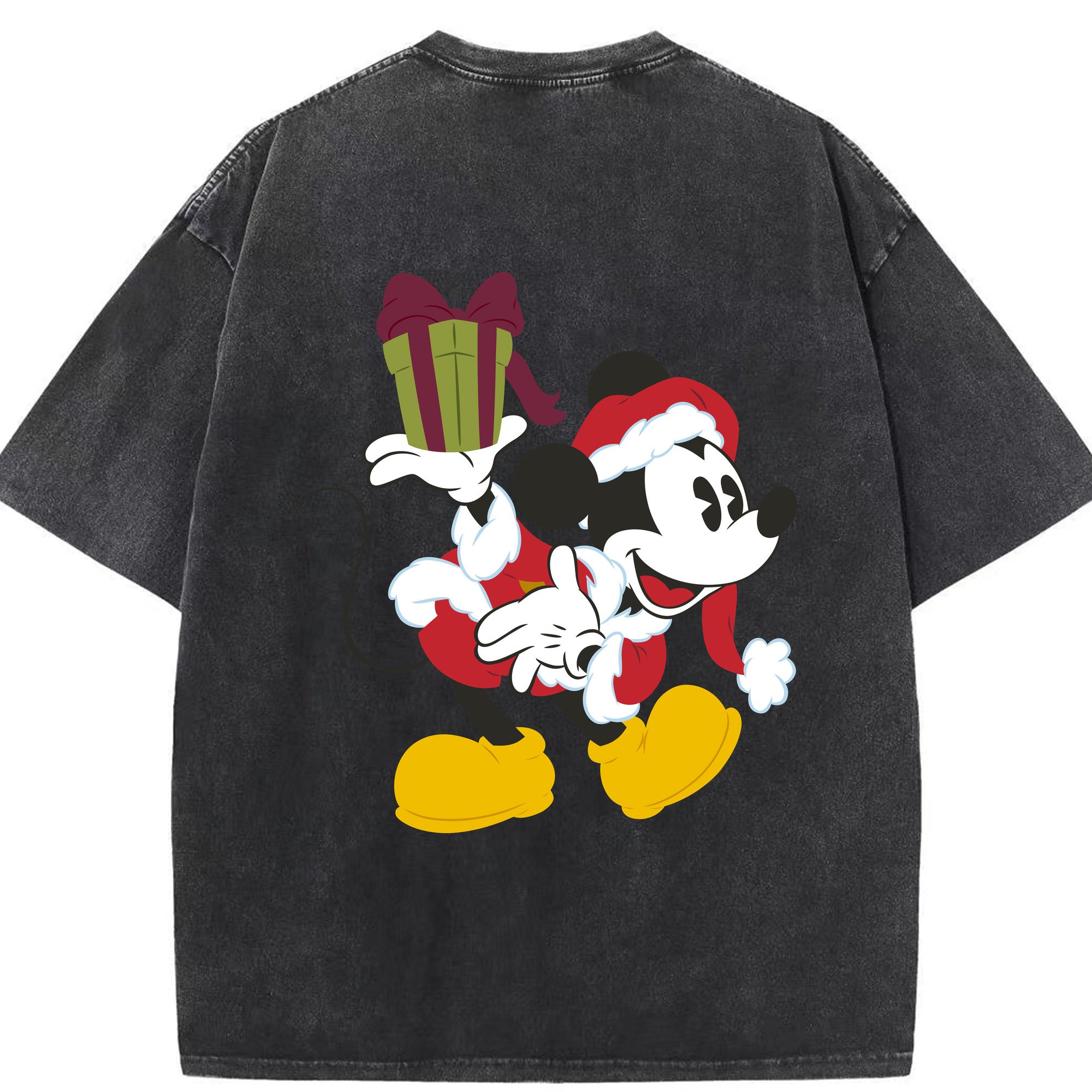 （画像用） ミッキーマウス Mickey Mouse 綿100% ヴィンテージ風 半袖Tシャツ（背面プリント）