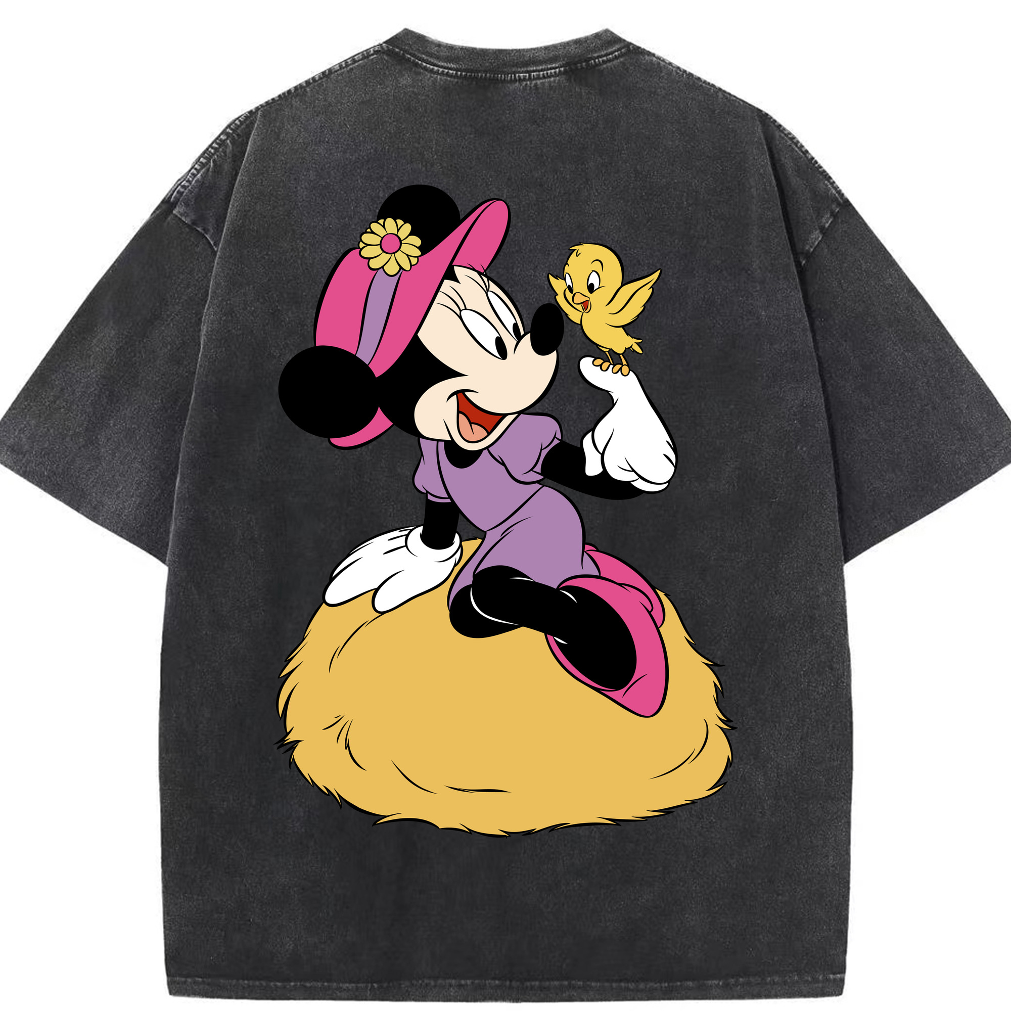 （画像用） ミッキーマウス Mickey Mouse 綿100% ヴィンテージ風 半袖Tシャツ（背面プリント）