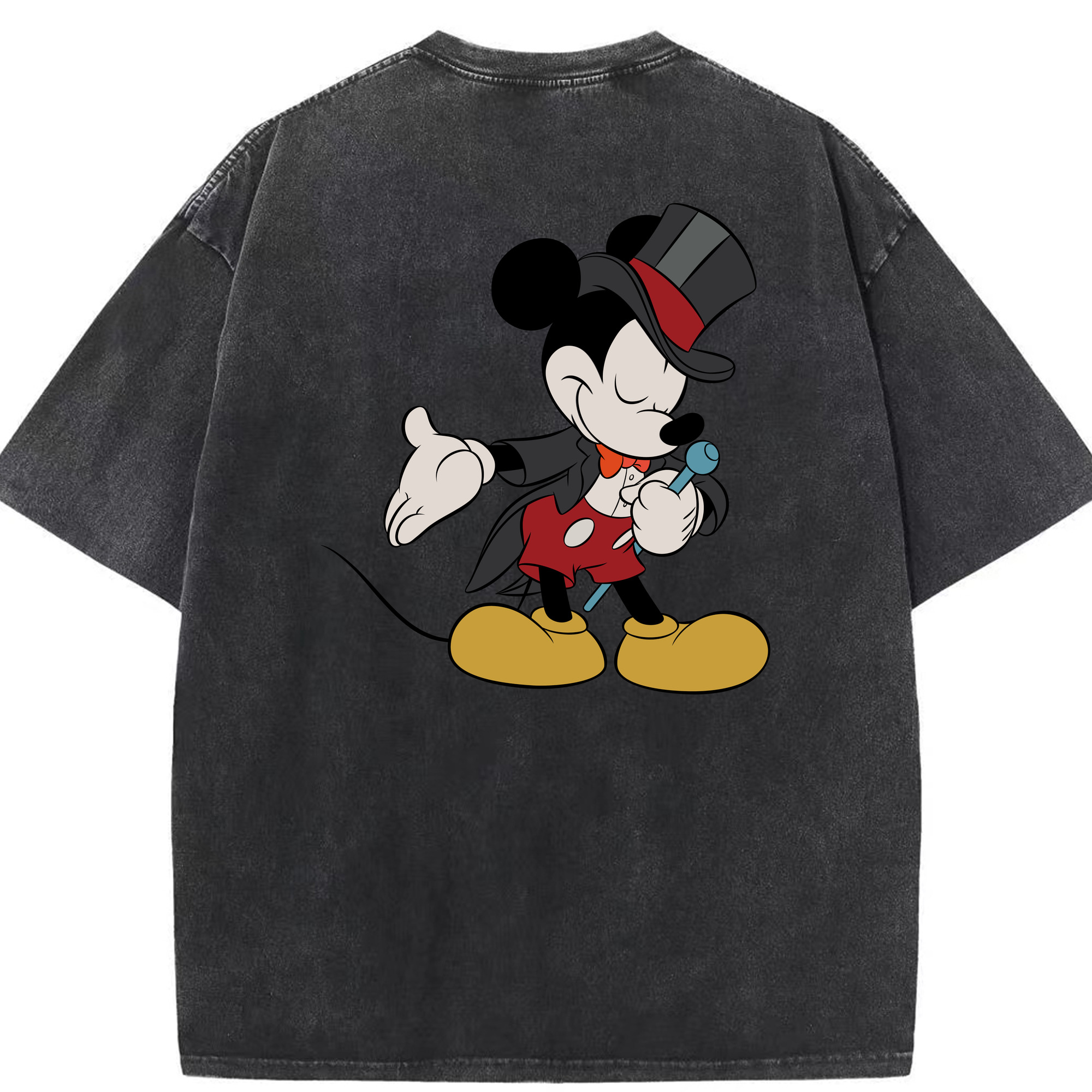 （画像用） ミッキーマウス Mickey Mouse 綿100% ヴィンテージ風 半袖Tシャツ（背面プリント）
