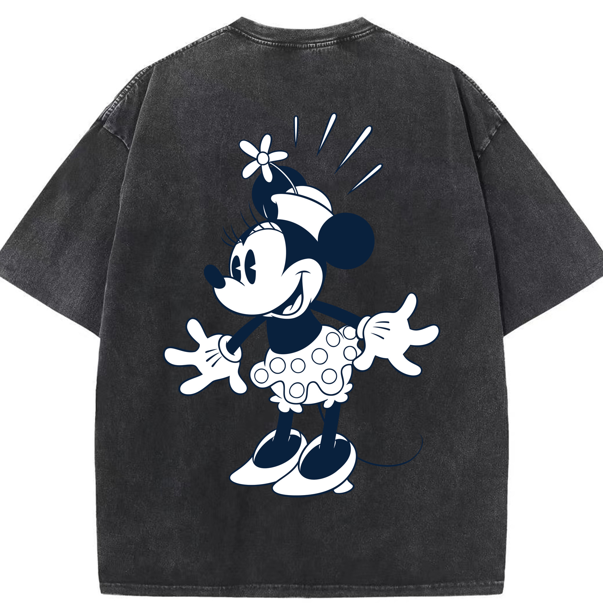 （画像用） ミッキーマウス Mickey Mouse 綿100% ヴィンテージ風 半袖Tシャツ（背面プリント）