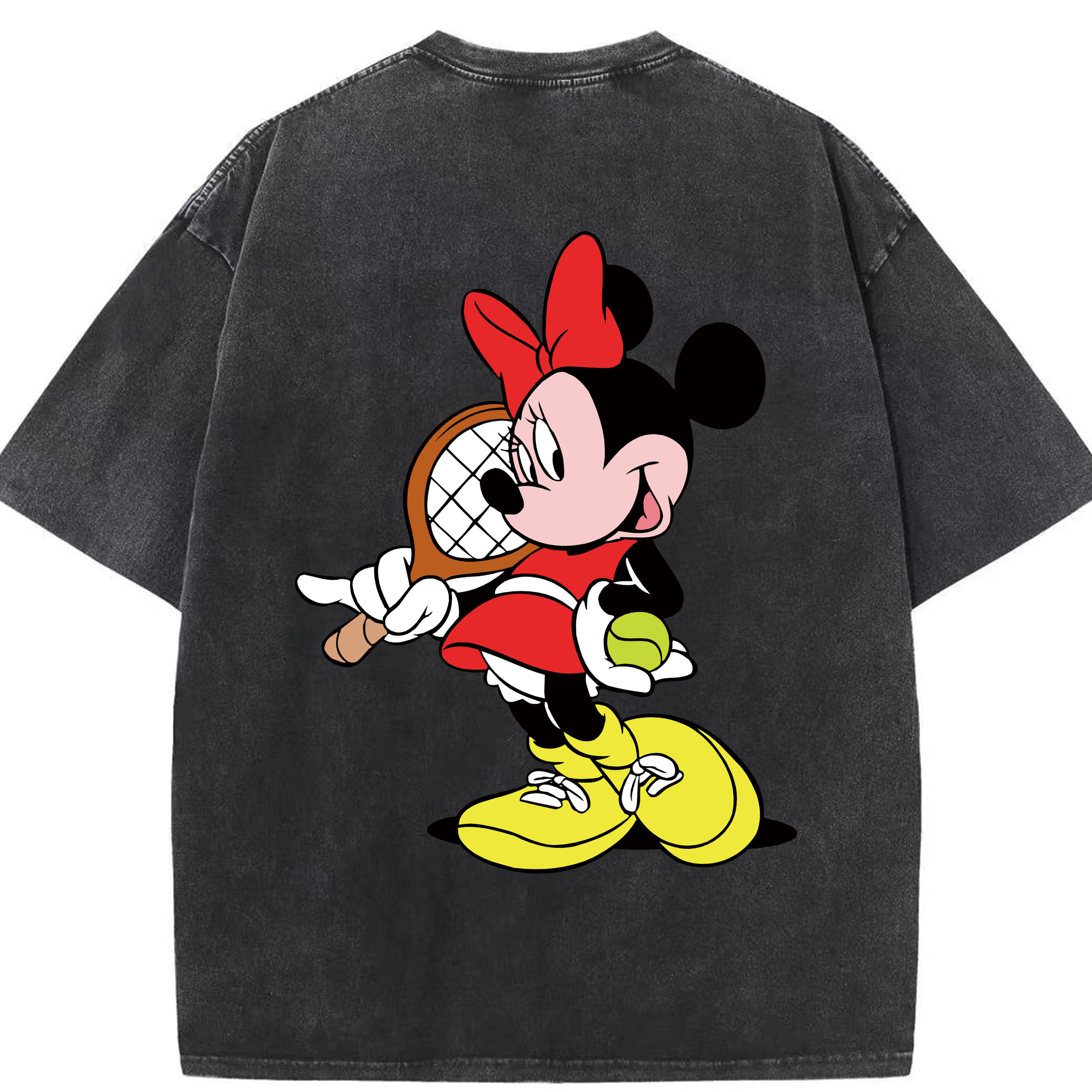 （画像用） ミッキーマウス Mickey Mouse 綿100% ヴィンテージ風 半袖Tシャツ（背面プリント）