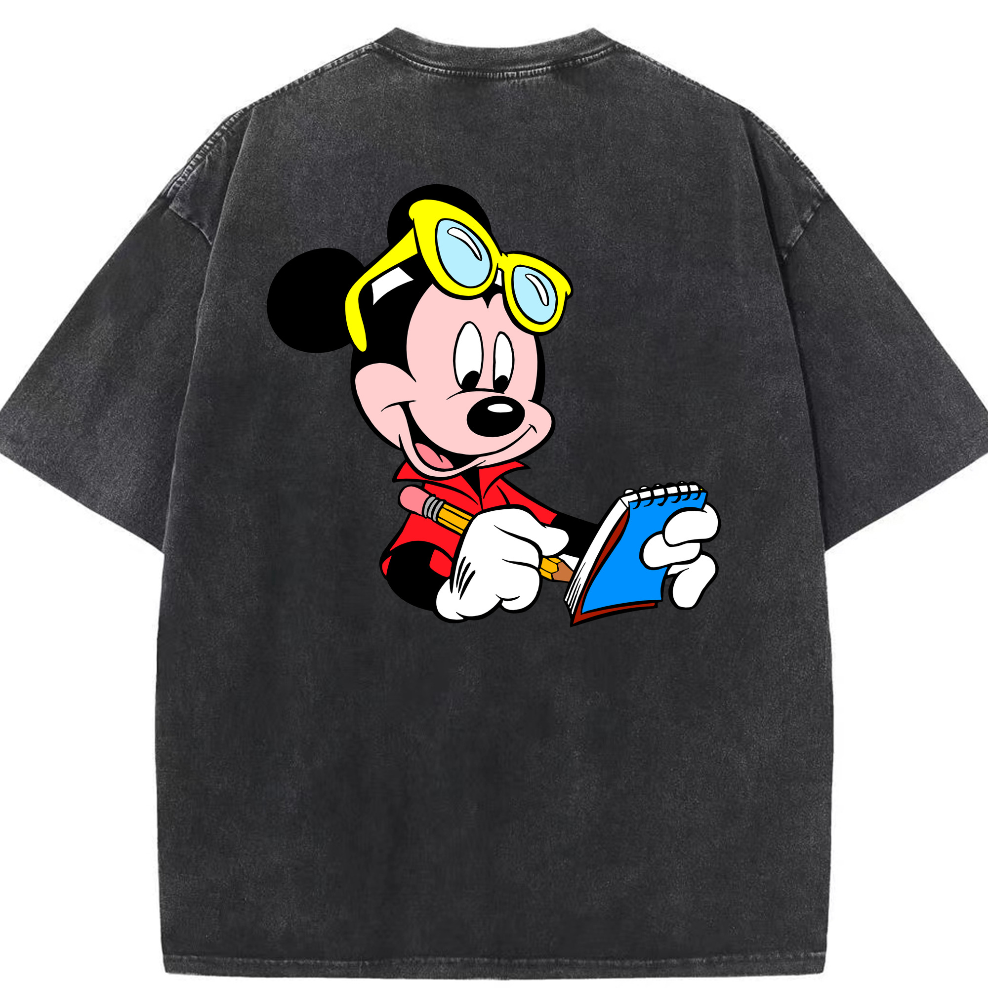（画像用） ミッキーマウス Mickey Mouse 綿100% ヴィンテージ風 半袖Tシャツ（背面プリント）