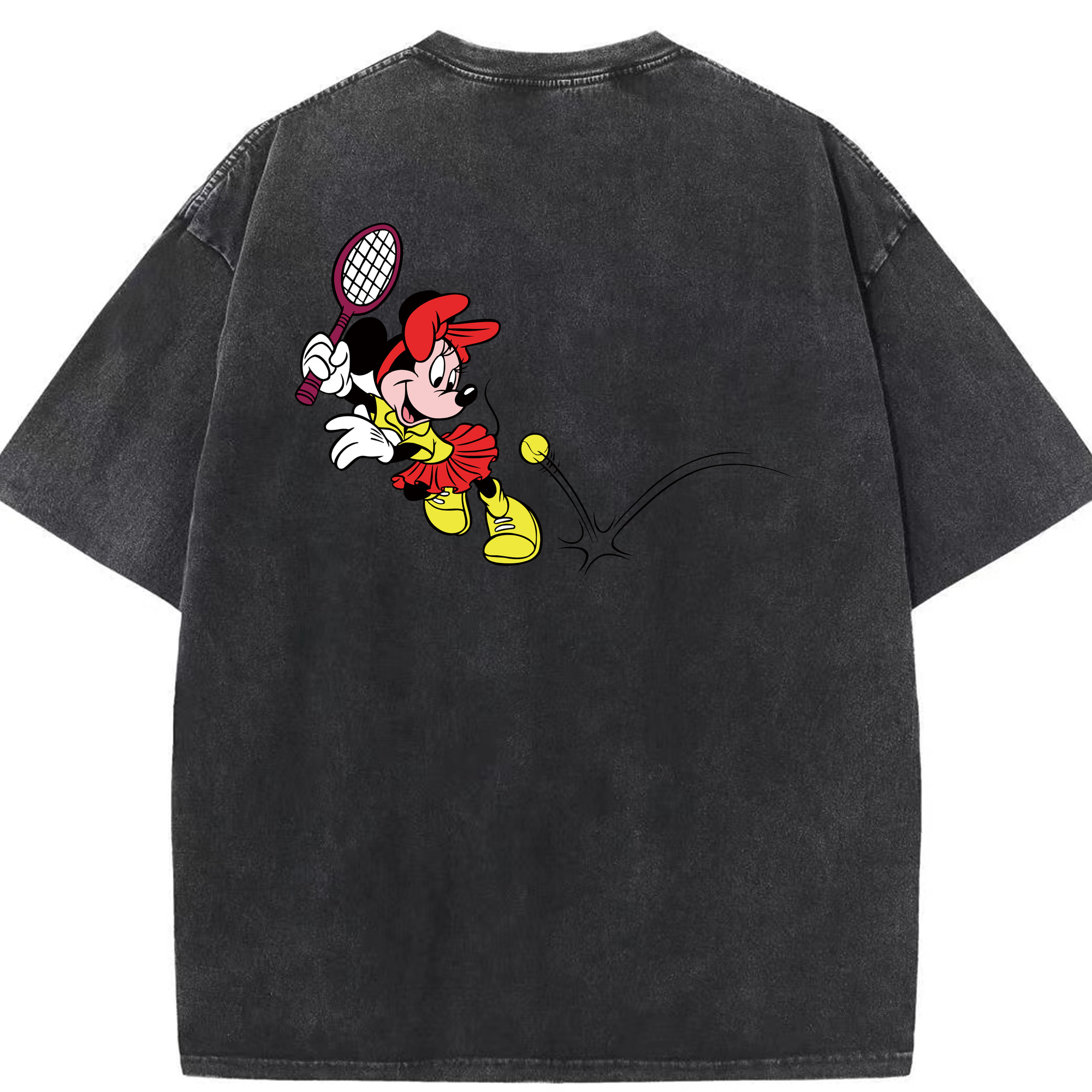 （画像用） ミッキーマウス Mickey Mouse 綿100% ヴィンテージ風 半袖Tシャツ（背面プリント）