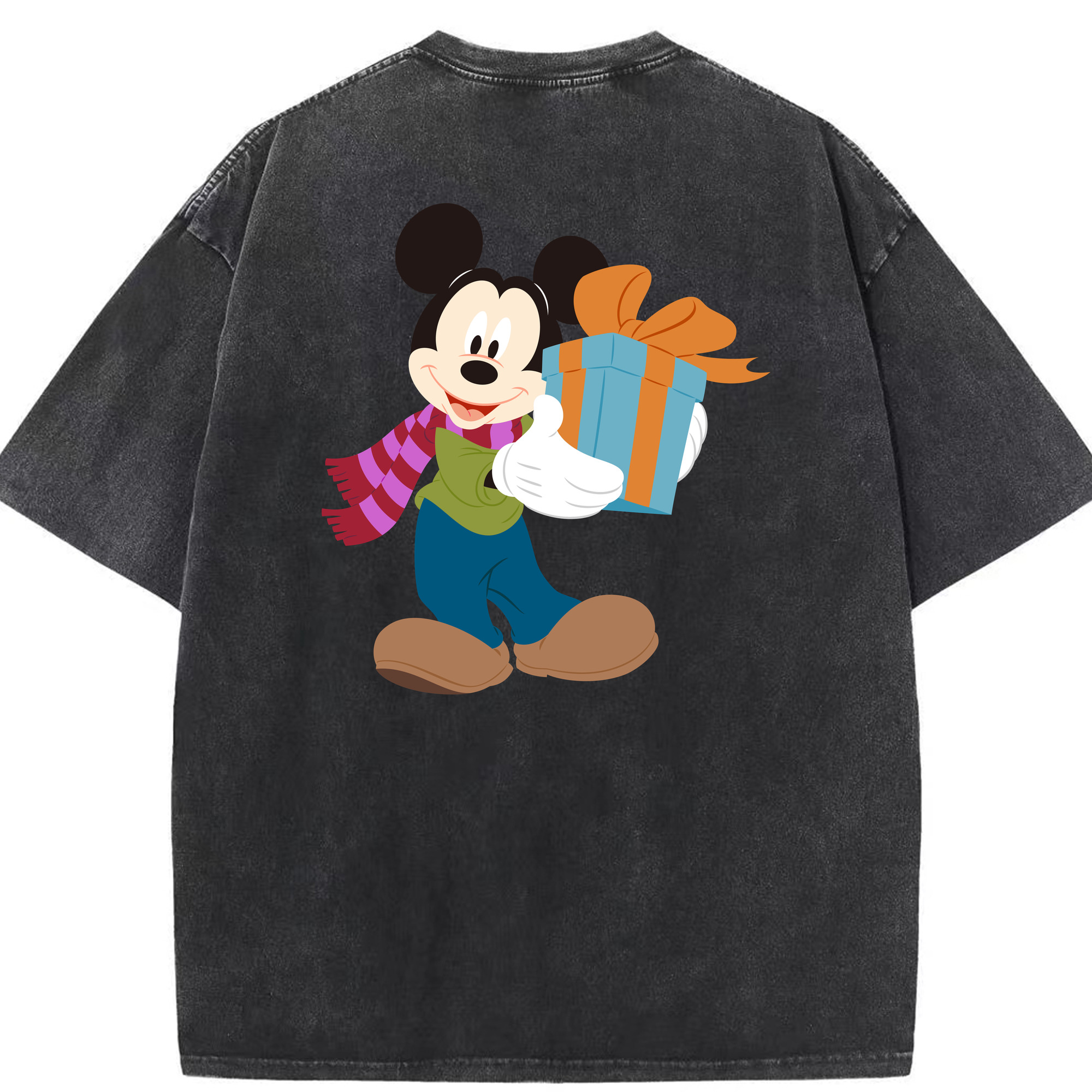 （画像用） ミッキーマウス Mickey Mouse 綿100% ヴィンテージ風 半袖Tシャツ（背面プリント）