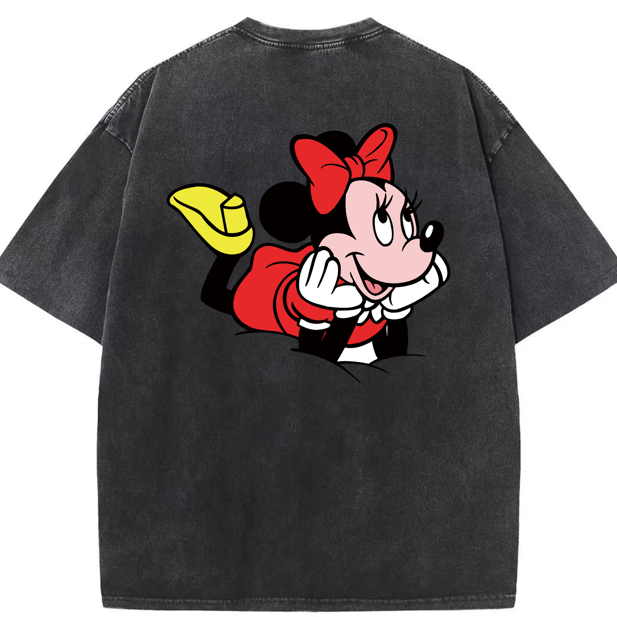 （画像用） ミッキーマウス Mickey Mouse 綿100% ヴィンテージ風 半袖Tシャツ（背面プリント）