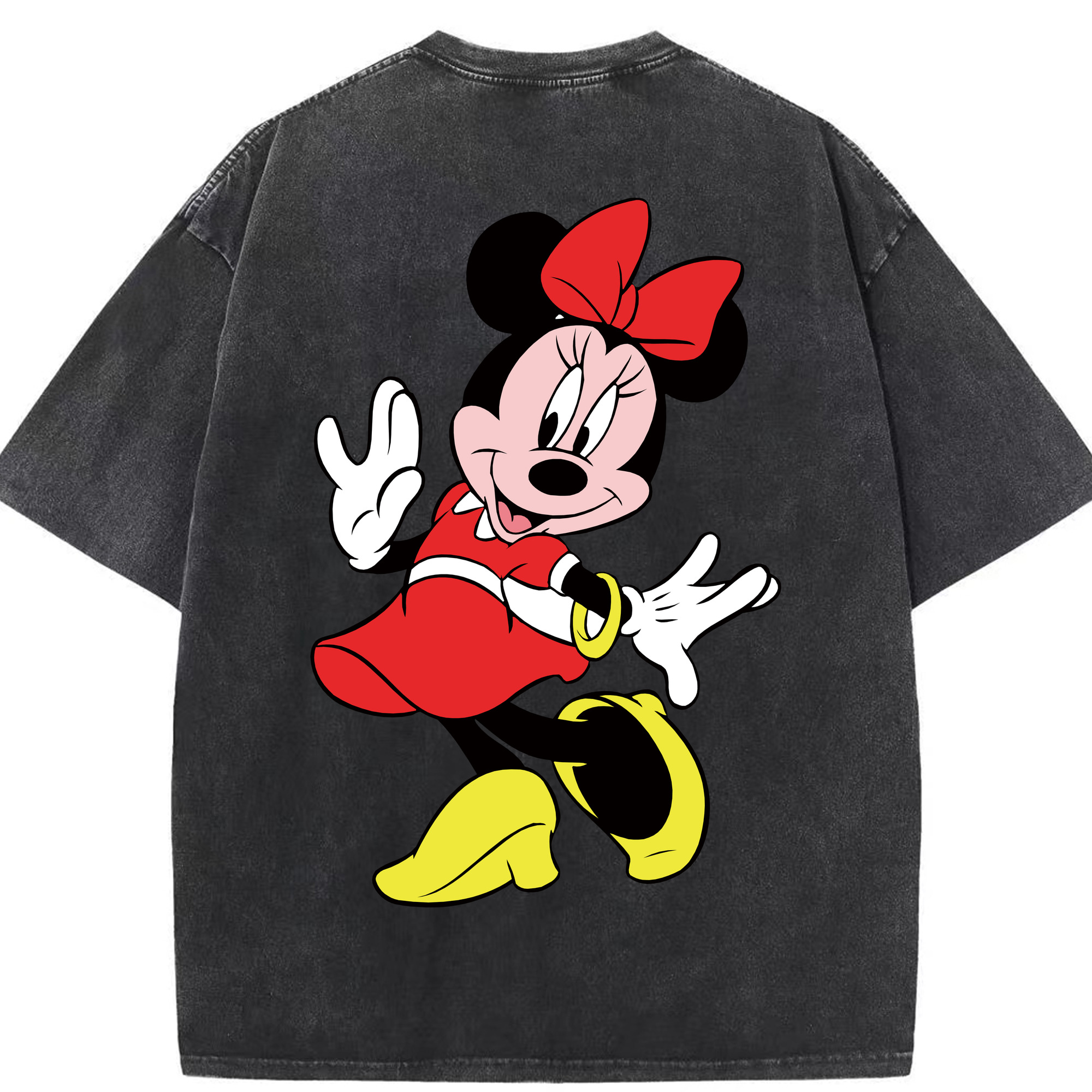 （画像用） ミッキーマウス Mickey Mouse 綿100% ヴィンテージ風 半袖Tシャツ（背面プリント）
