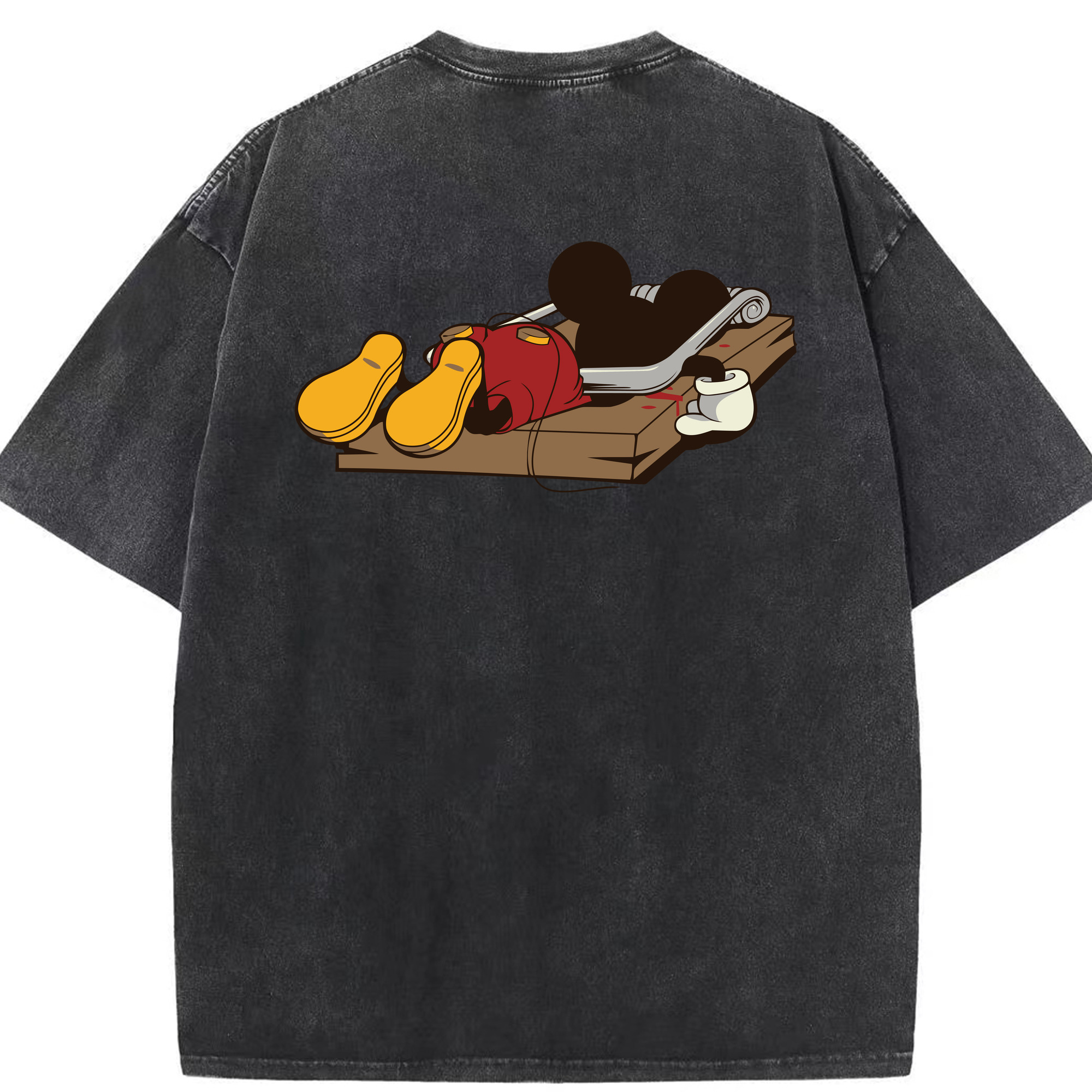 （画像用） ミッキーマウス Mickey Mouse 綿100% ヴィンテージ風 半袖Tシャツ（背面プリント）