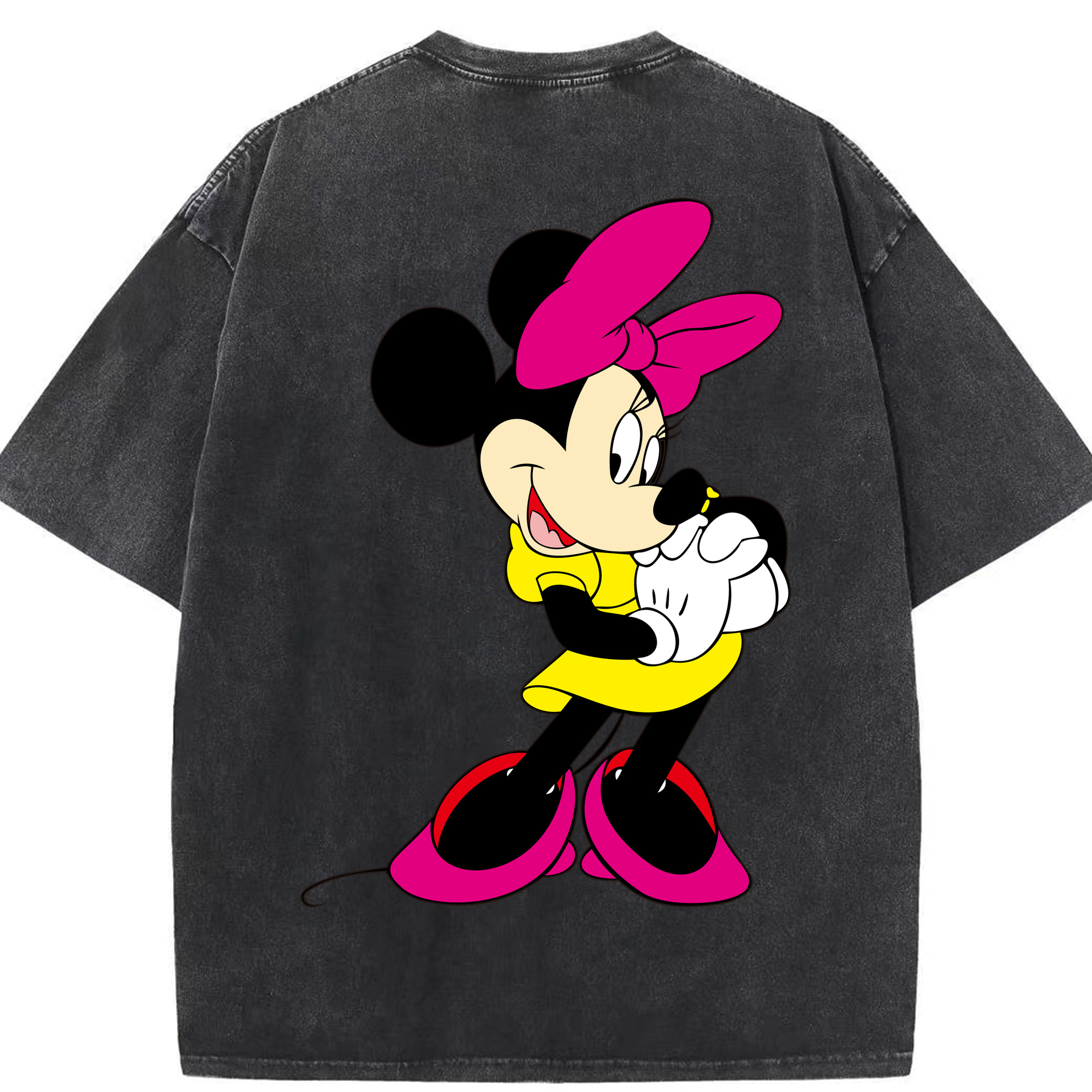 （画像用） ミッキーマウス Mickey Mouse 綿100% ヴィンテージ風 半袖Tシャツ（背面プリント）