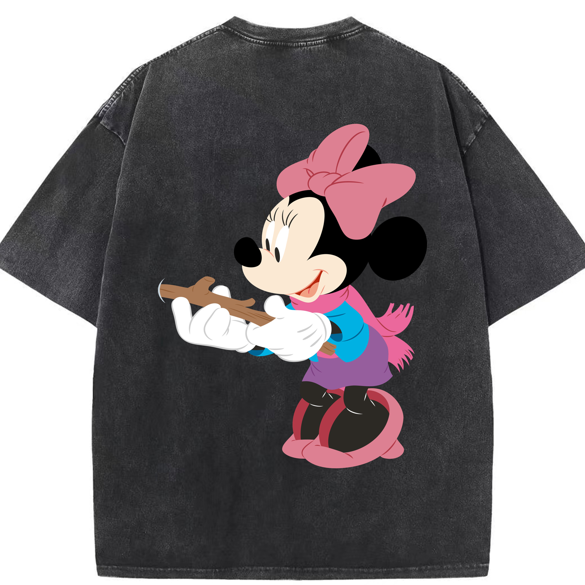 （画像用） ミッキーマウス Mickey Mouse 綿100% ヴィンテージ風 半袖Tシャツ（背面プリント）