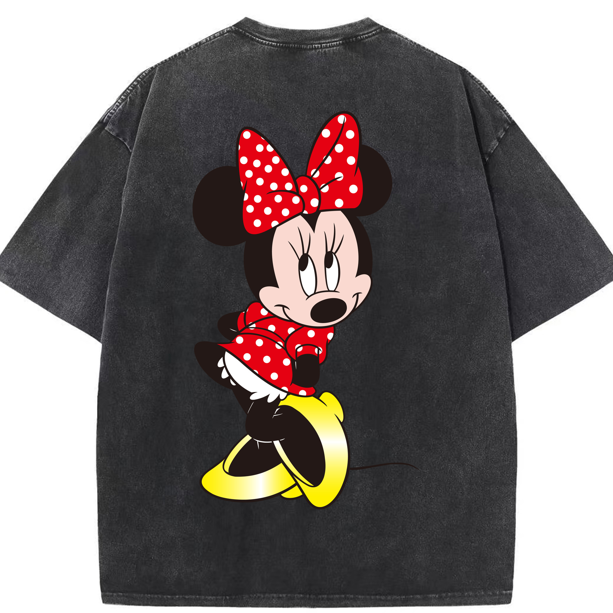 （画像用） ミッキーマウス Mickey Mouse 綿100% ヴィンテージ風 半袖Tシャツ（背面プリント）