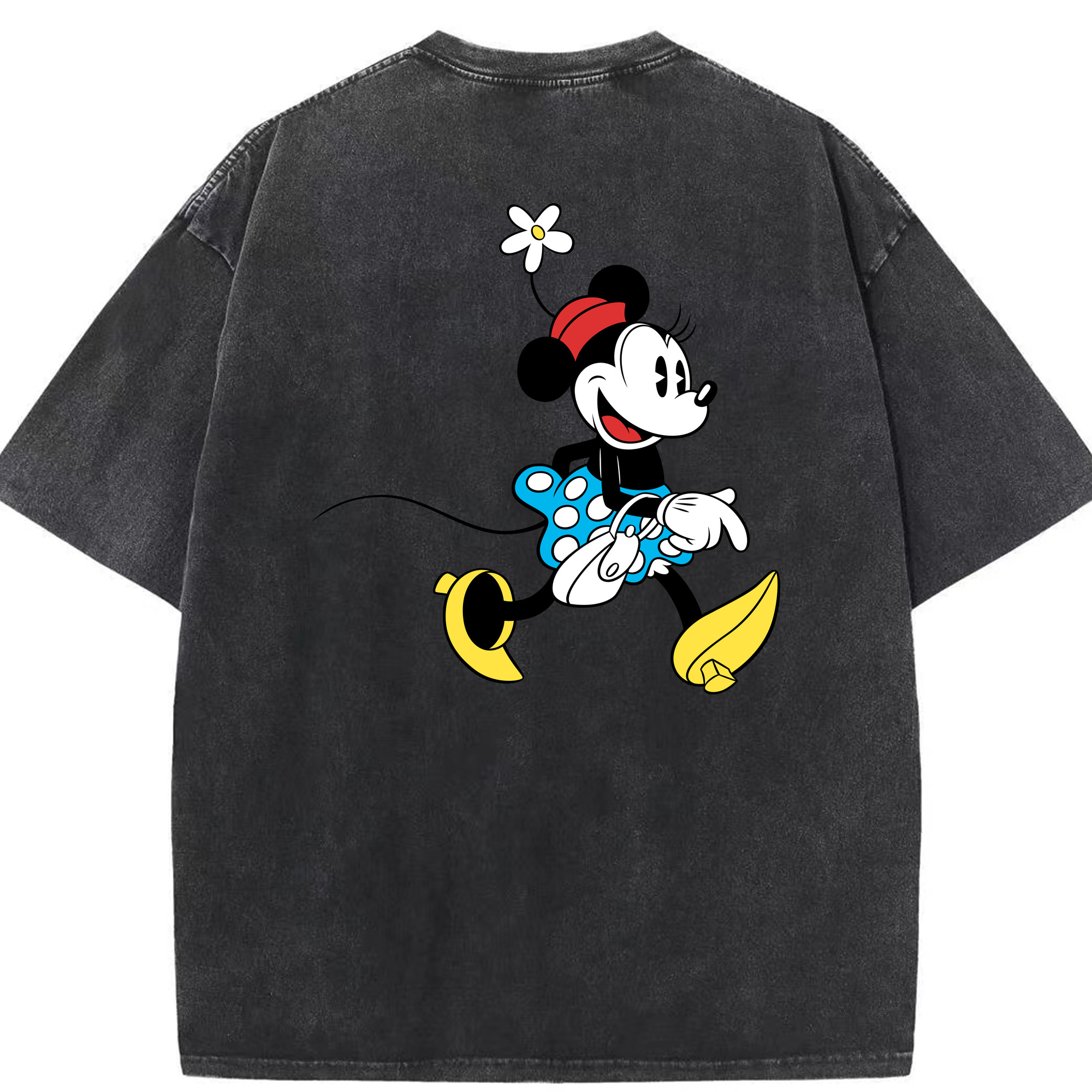 （画像用） ミッキーマウス Mickey Mouse 綿100% ヴィンテージ風 半袖Tシャツ（背面プリント）