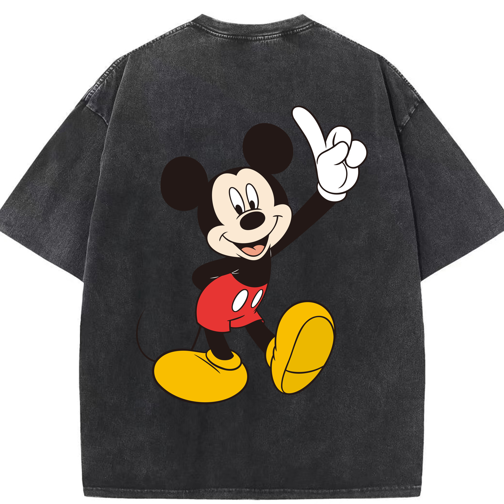 （画像用） ミッキーマウス Mickey Mouse 綿100% ヴィンテージ風 半袖Tシャツ（背面プリント）