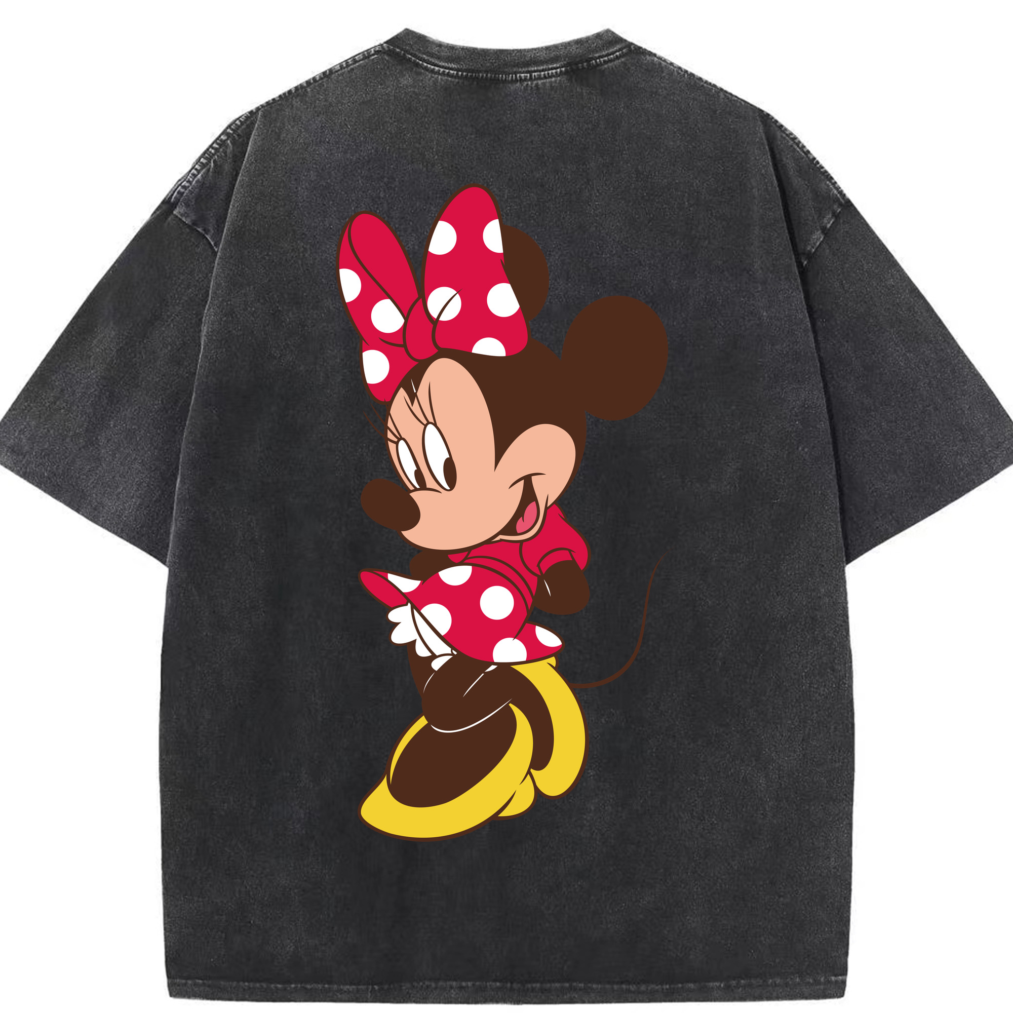 （画像用） ミッキーマウス Mickey Mouse 綿100% ヴィンテージ風 半袖Tシャツ（背面プリント）