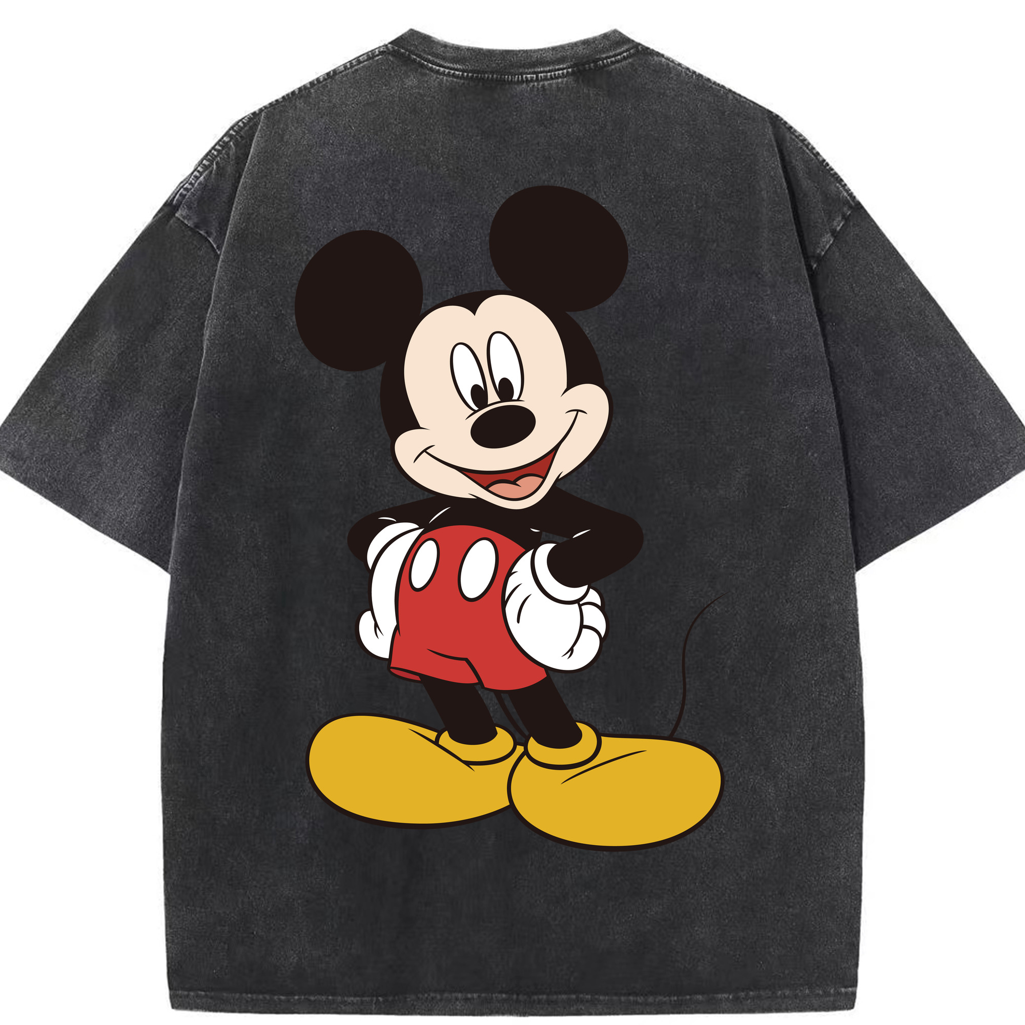 （画像用） ミッキーマウス Mickey Mouse 綿100% ヴィンテージ風 半袖Tシャツ（背面プリント）