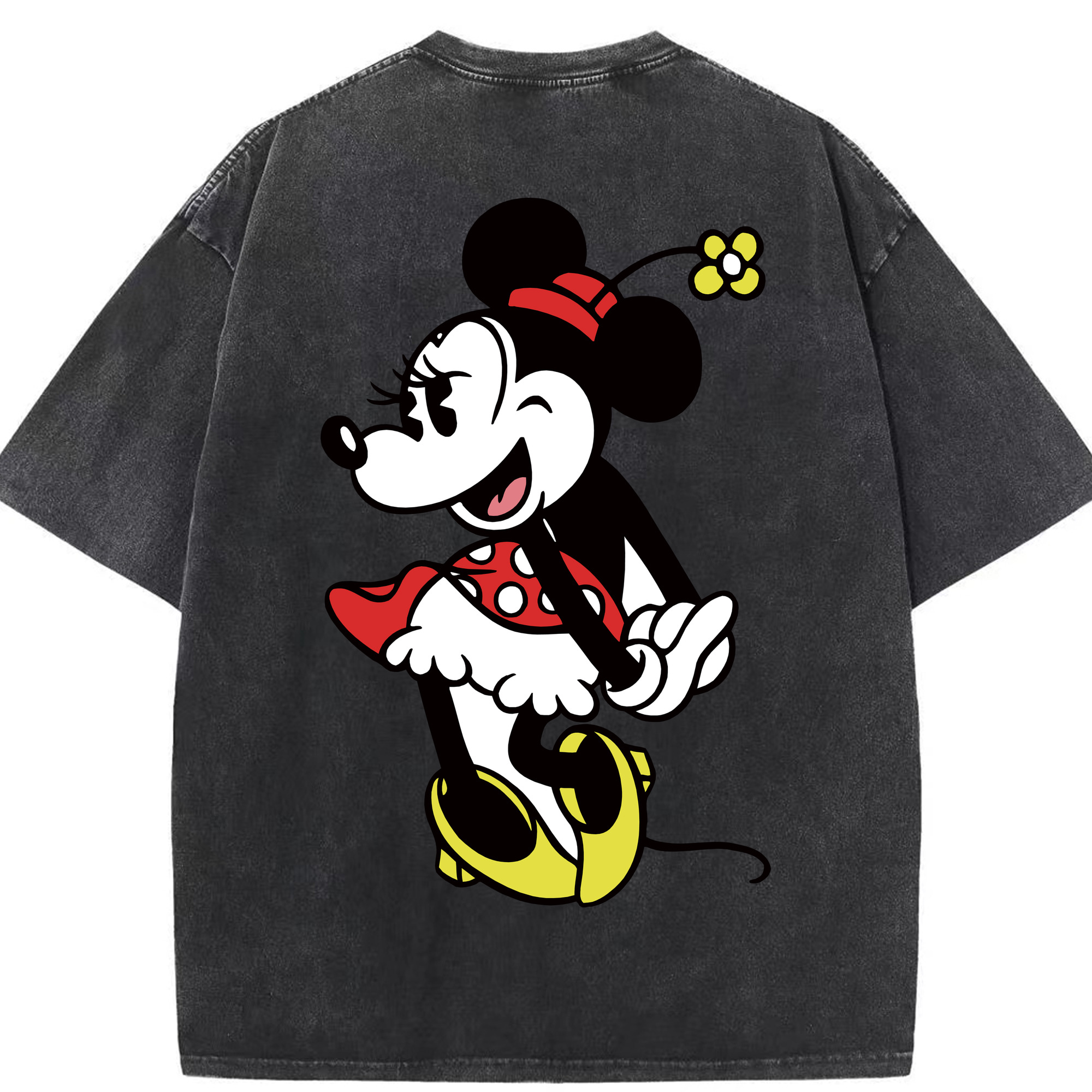 （画像用） ミッキーマウス Mickey Mouse 綿100% ヴィンテージ風 半袖Tシャツ（背面プリント）