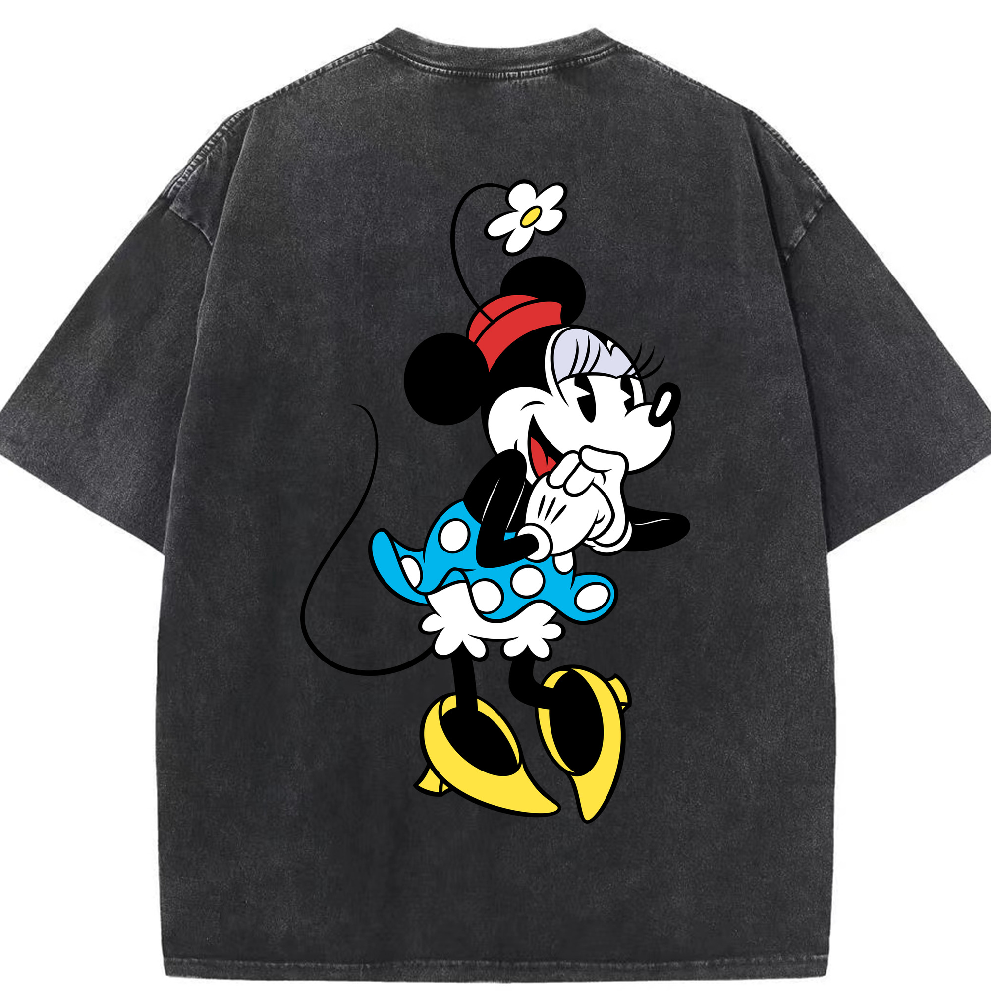 （画像用） ミッキーマウス Mickey Mouse 綿100% ヴィンテージ風 半袖Tシャツ（背面プリント）
