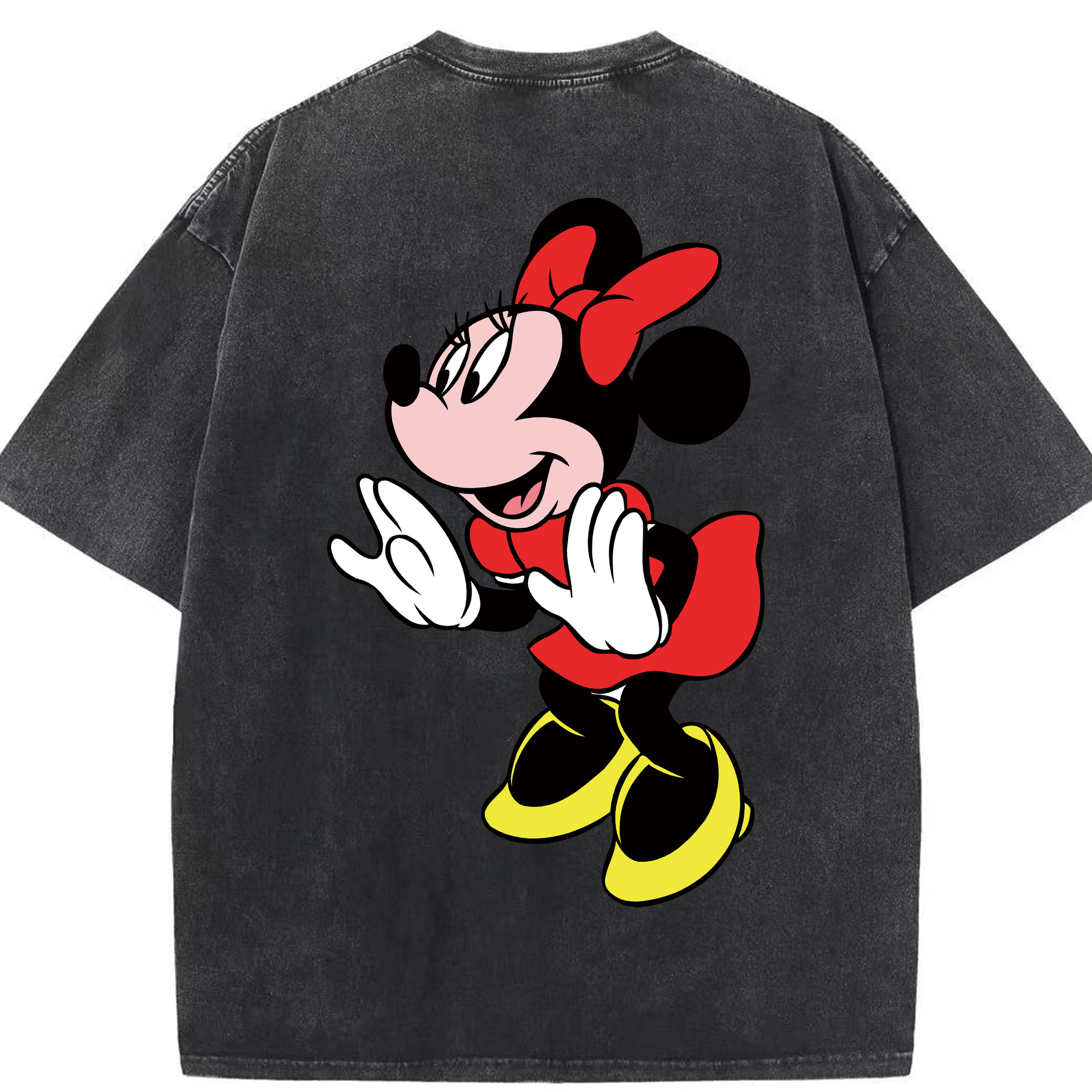 （画像用） ミッキーマウス Mickey Mouse 綿100% ヴィンテージ風 半袖Tシャツ（背面プリント）