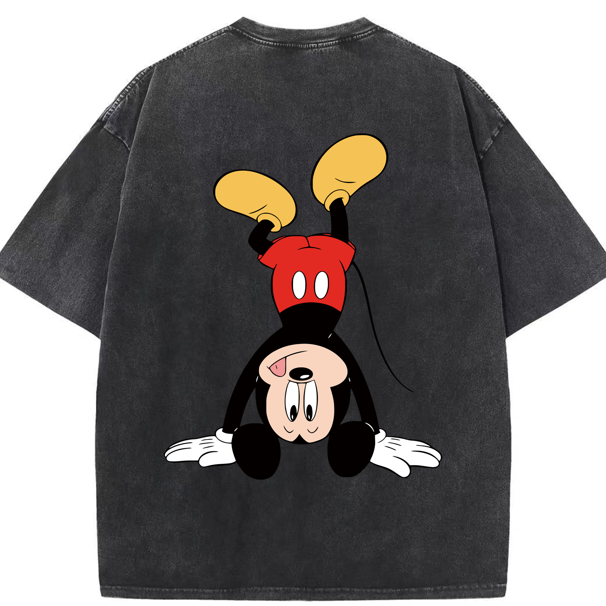 （画像用） ミッキーマウス Mickey Mouse 綿100% ヴィンテージ風 半袖Tシャツ（背面プリント）