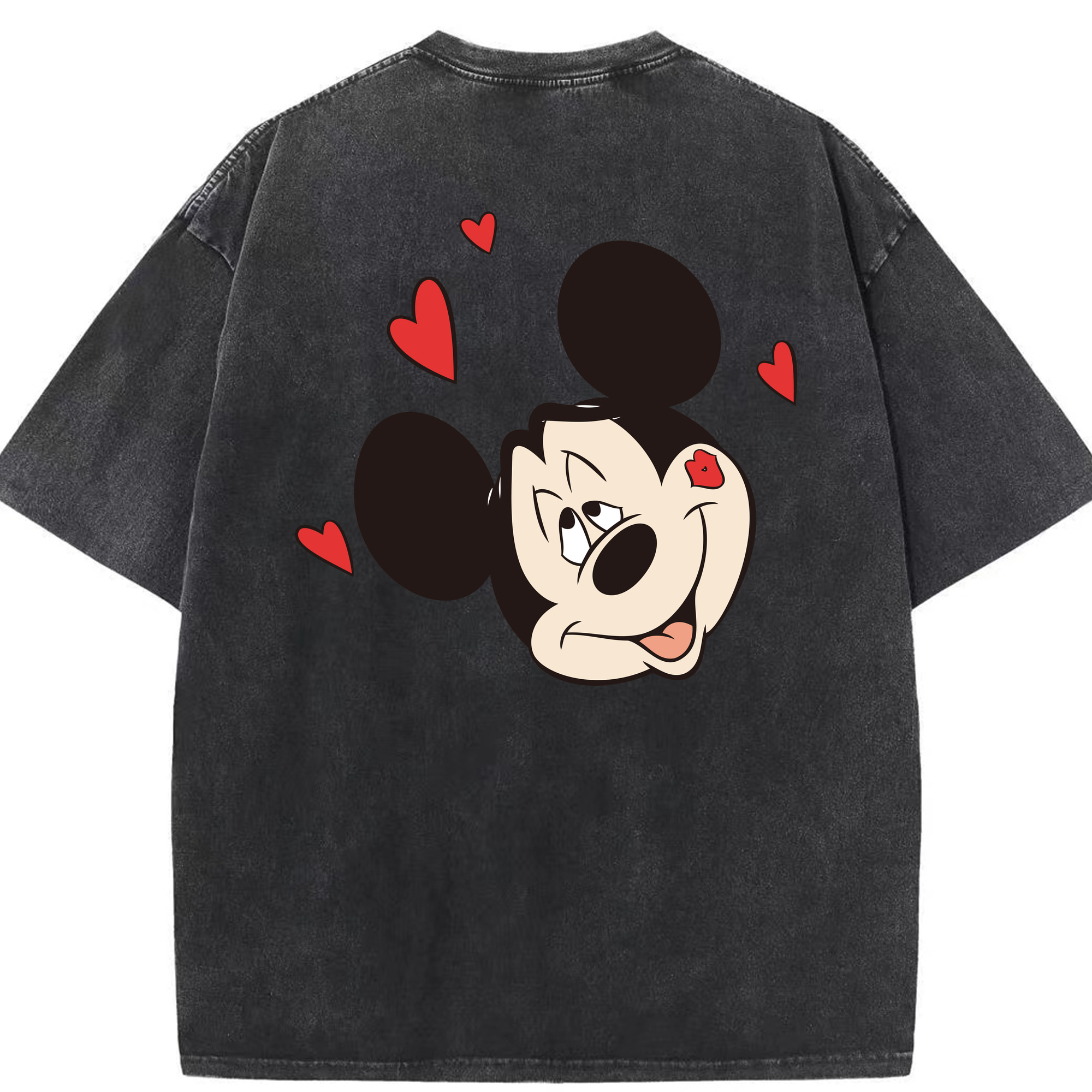 （画像用） ミッキーマウス Mickey Mouse 綿100% ヴィンテージ風 半袖Tシャツ（背面プリント）