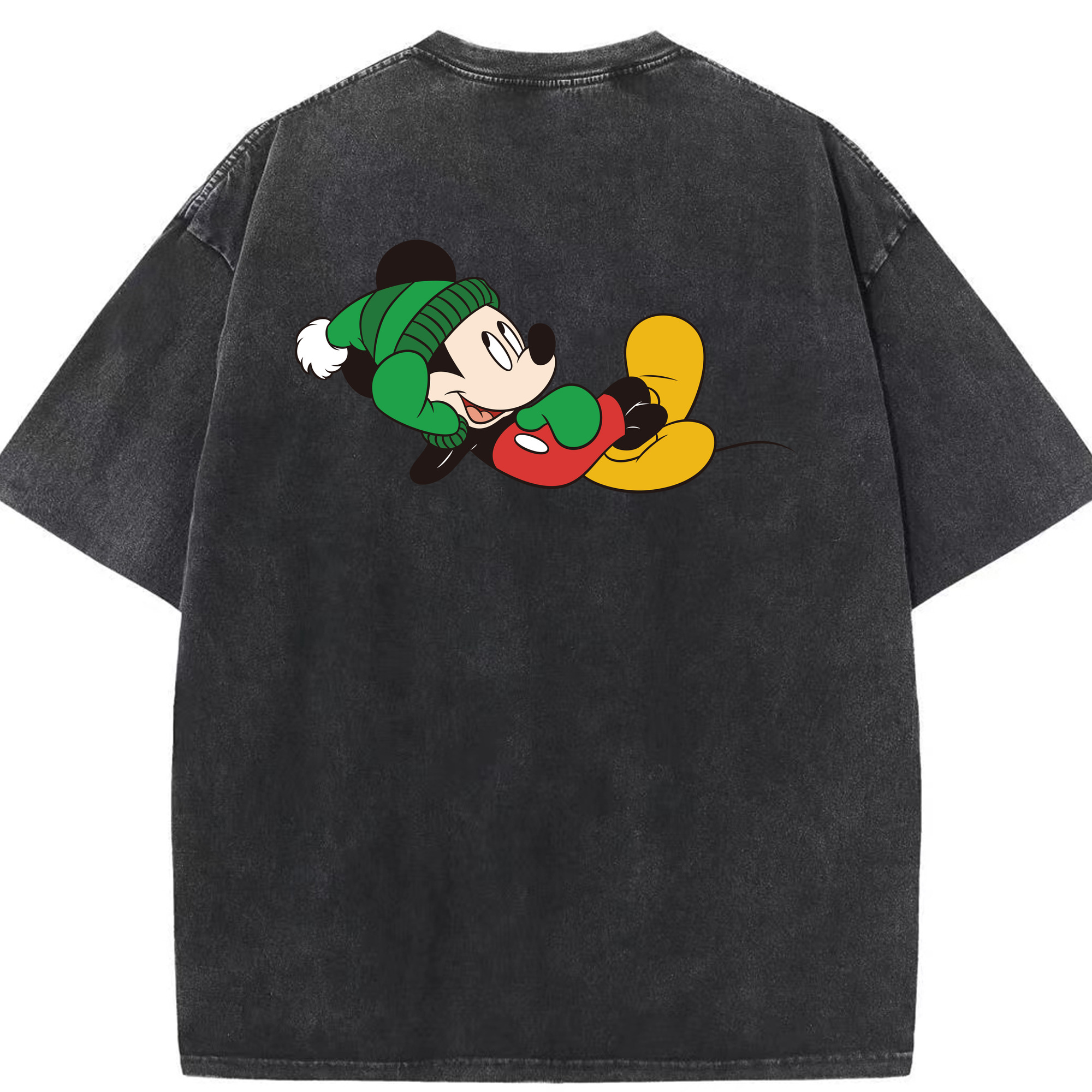 （画像用） ミッキーマウス Mickey Mouse 綿100% ヴィンテージ風 半袖Tシャツ（背面プリント）