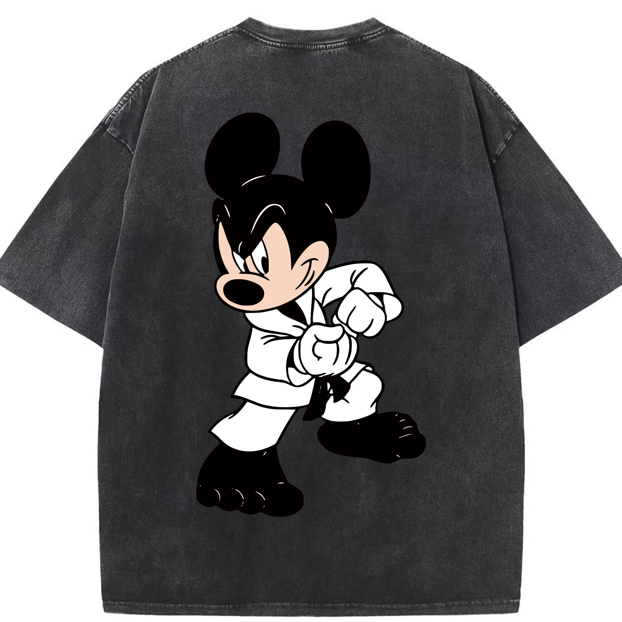 （画像用） ミッキーマウス Mickey Mouse 綿100% ヴィンテージ風 半袖Tシャツ（背面プリント）