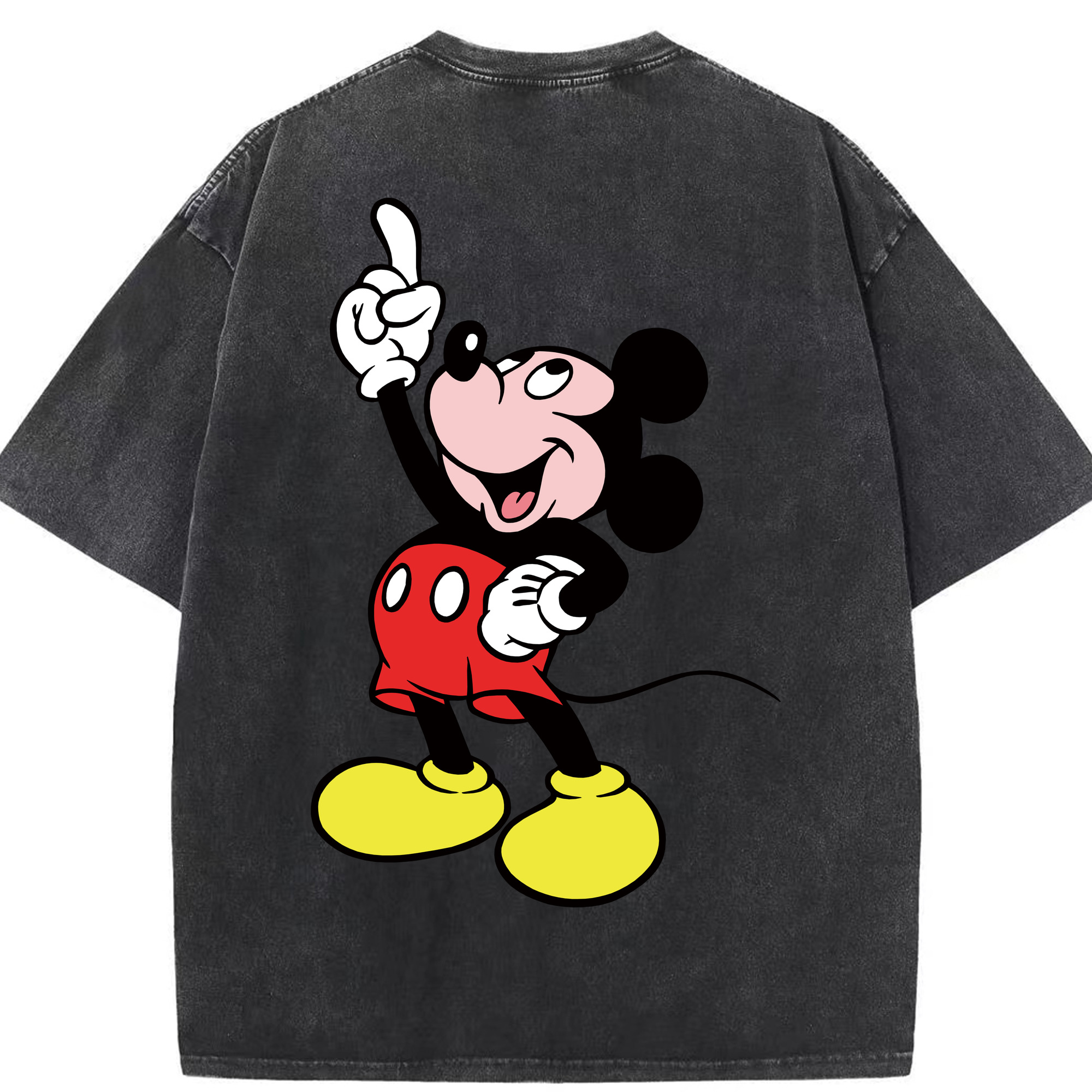 （画像用） ミッキーマウス Mickey Mouse 綿100% ヴィンテージ風 半袖Tシャツ（背面プリント）