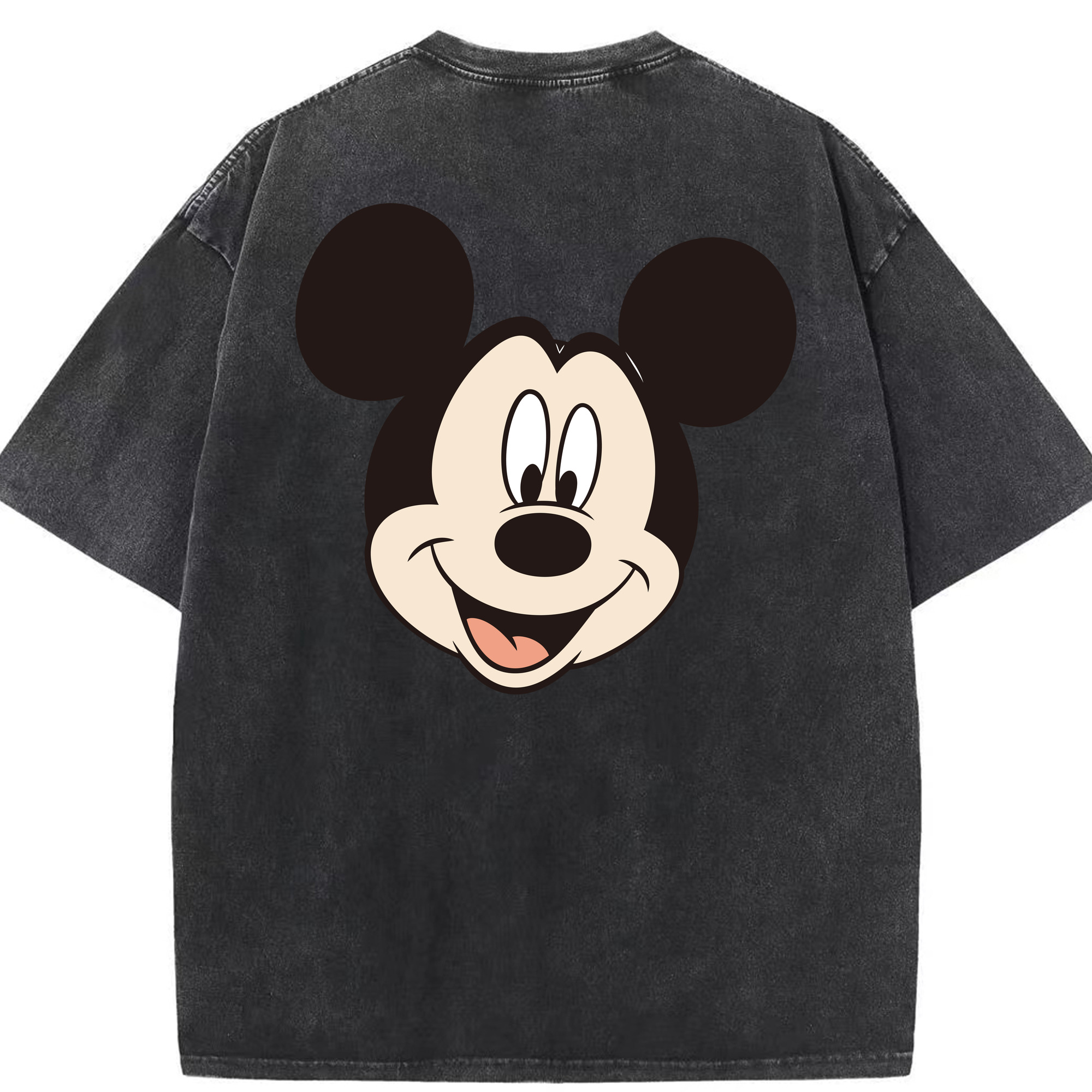 （画像用） ミッキーマウス Mickey Mouse 綿100% ヴィンテージ風 半袖Tシャツ（背面プリント）