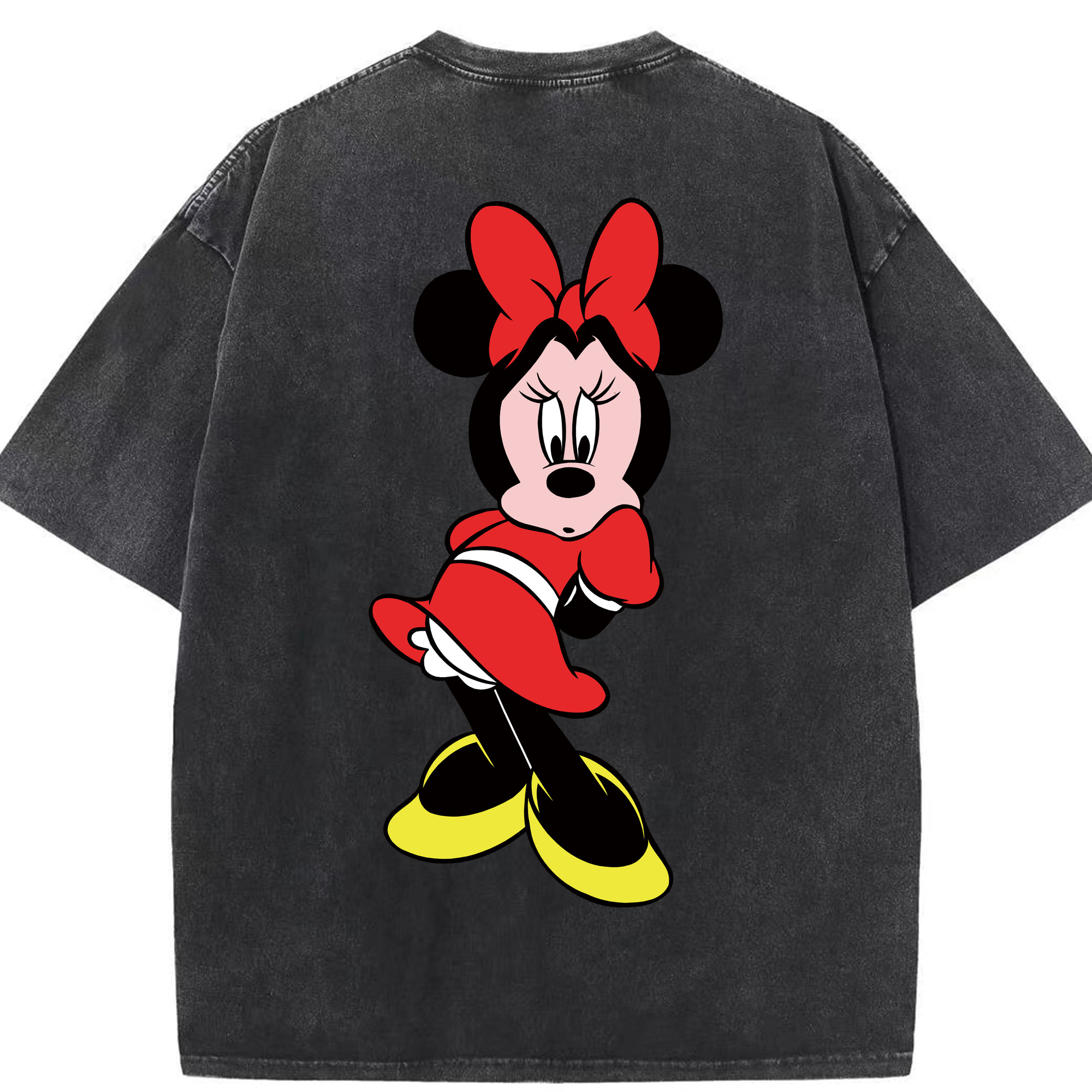 （画像用） ミッキーマウス Mickey Mouse 綿100% ヴィンテージ風 半袖Tシャツ（背面プリント）