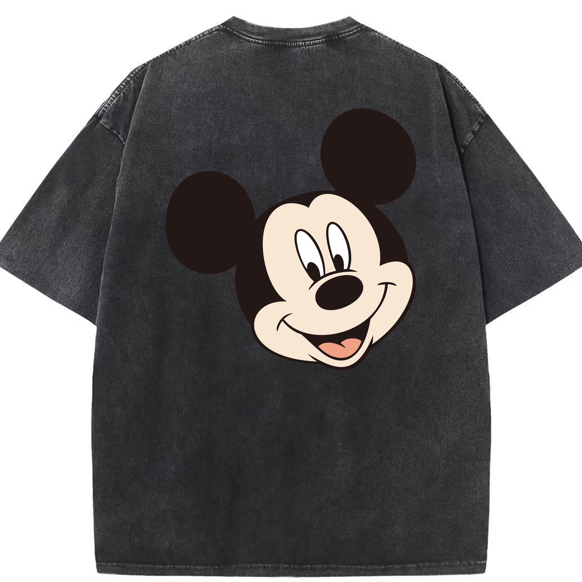 （画像用） ミッキーマウス Mickey Mouse 綿100% ヴィンテージ風 半袖Tシャツ（背面プリント）