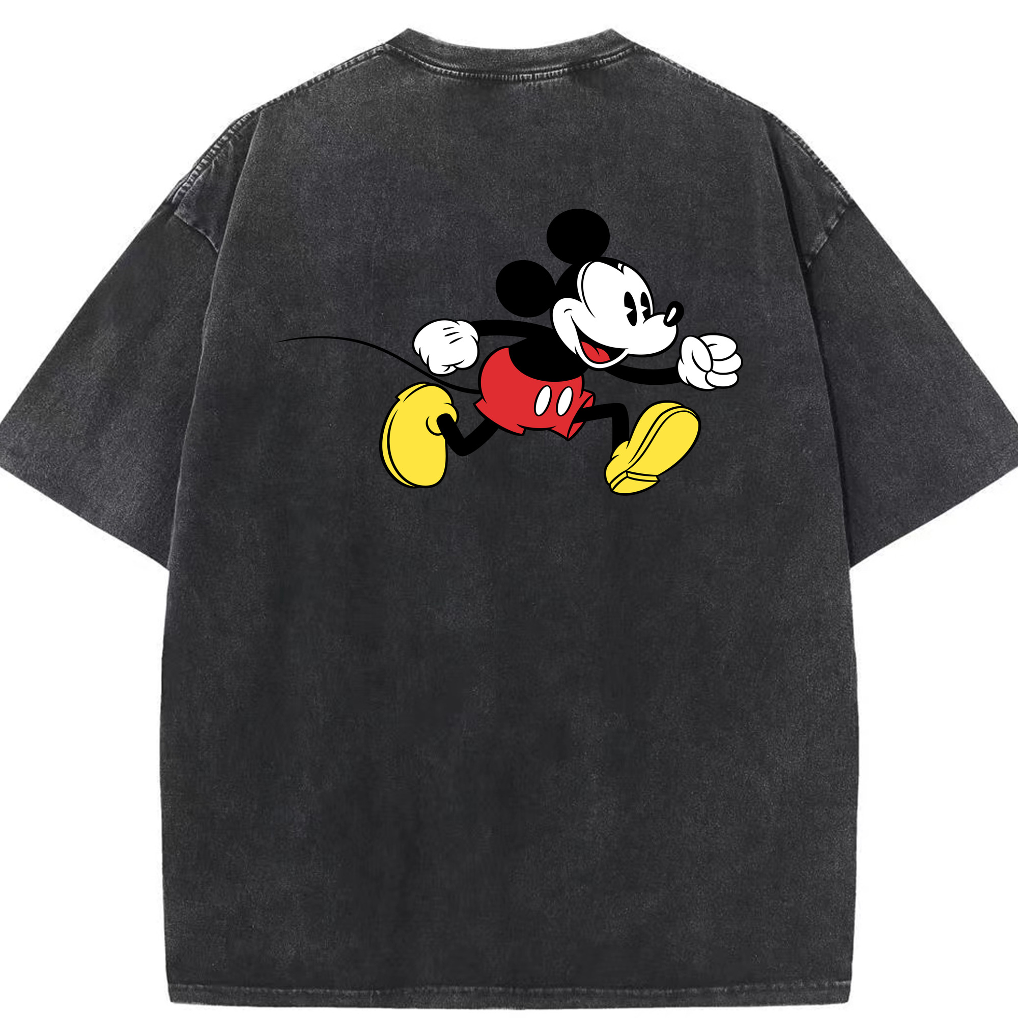 （画像用） ミッキーマウス Mickey Mouse 綿100% ヴィンテージ風 半袖Tシャツ（背面プリント）