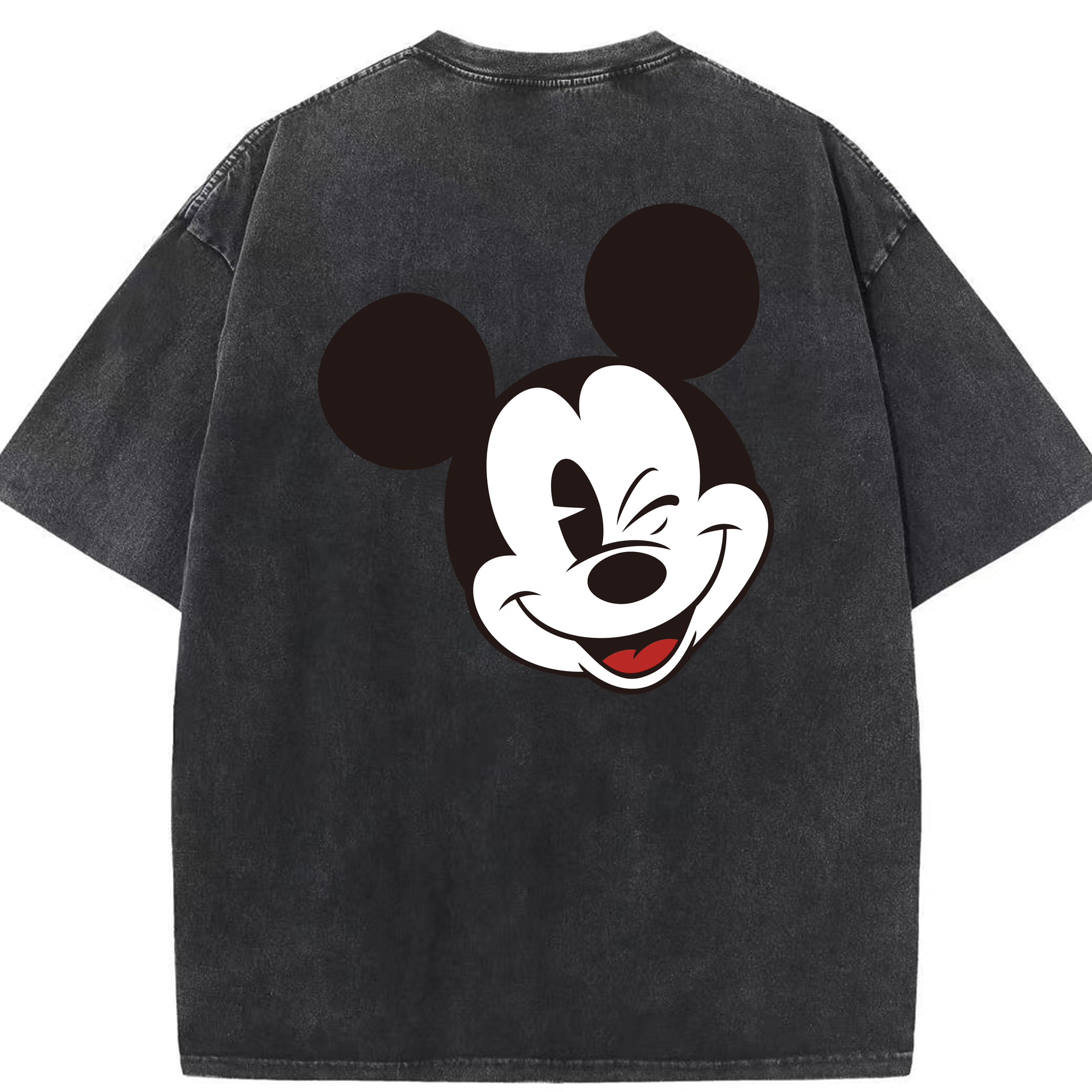 （画像用） ミッキーマウス Mickey Mouse 綿100% ヴィンテージ風 半袖Tシャツ（背面プリント）