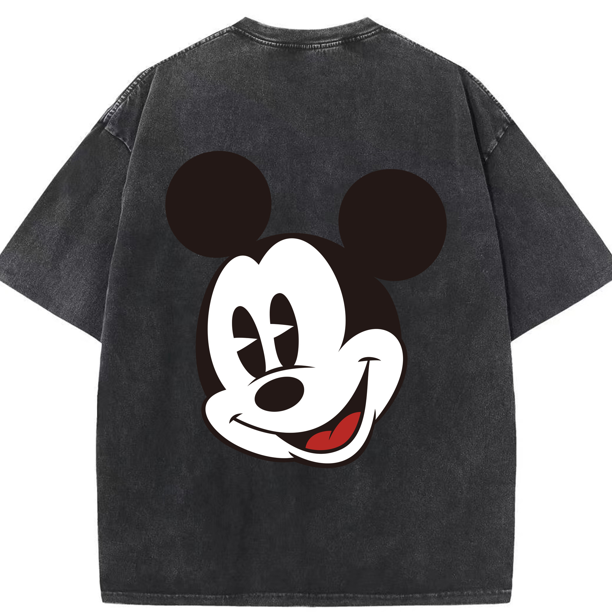 （画像用） ミッキーマウス Mickey Mouse 綿100% ヴィンテージ風 半袖Tシャツ（背面プリント）