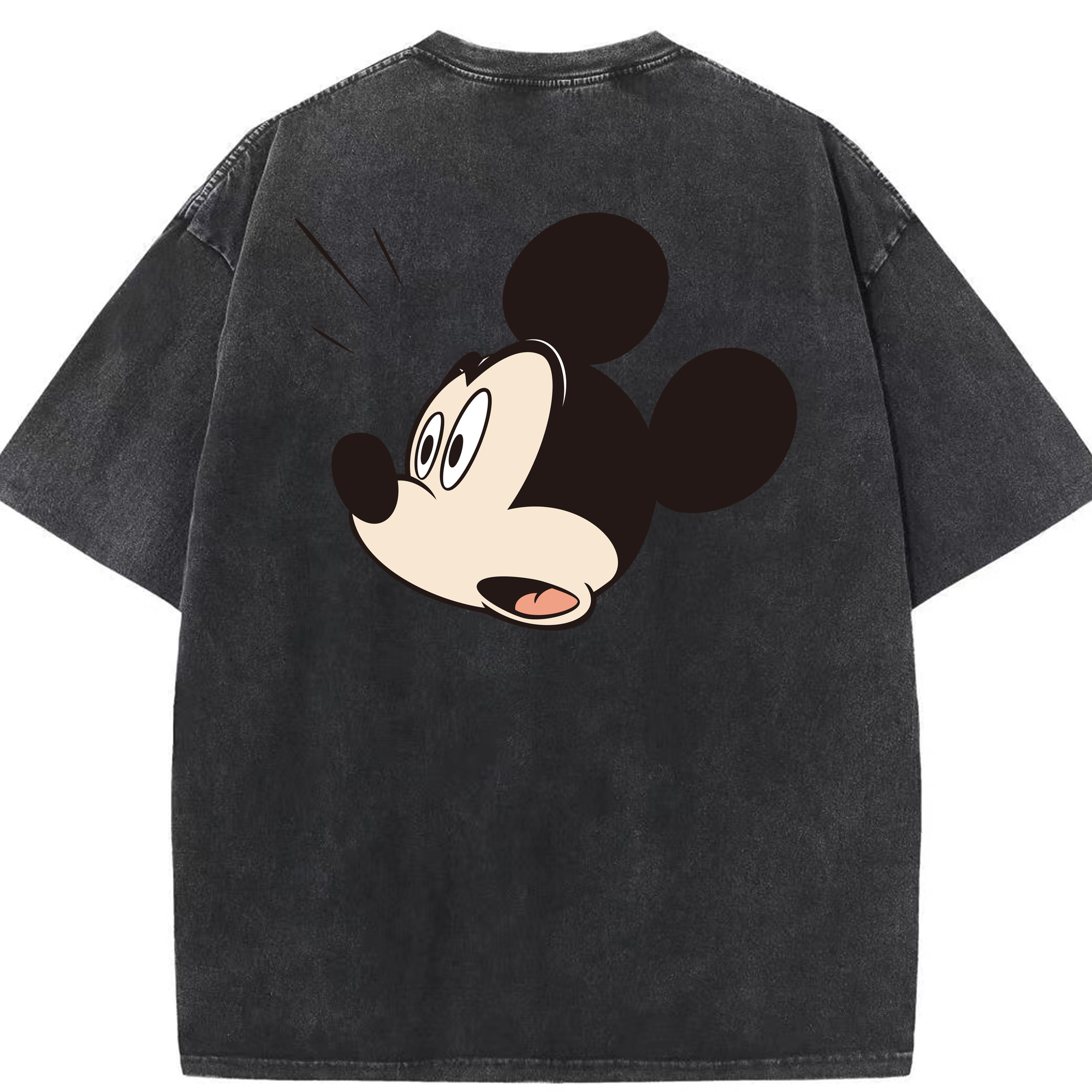 （画像用） ミッキーマウス Mickey Mouse 綿100% ヴィンテージ風 半袖Tシャツ（背面プリント）