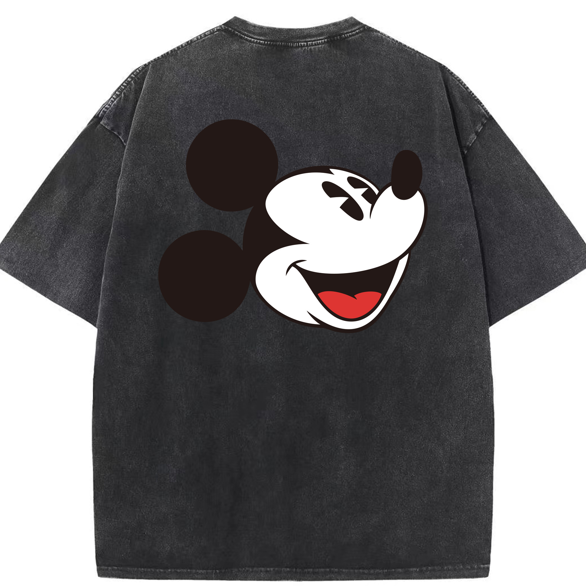 （画像用） ミッキーマウス Mickey Mouse 綿100% ヴィンテージ風 半袖Tシャツ（背面プリント）
