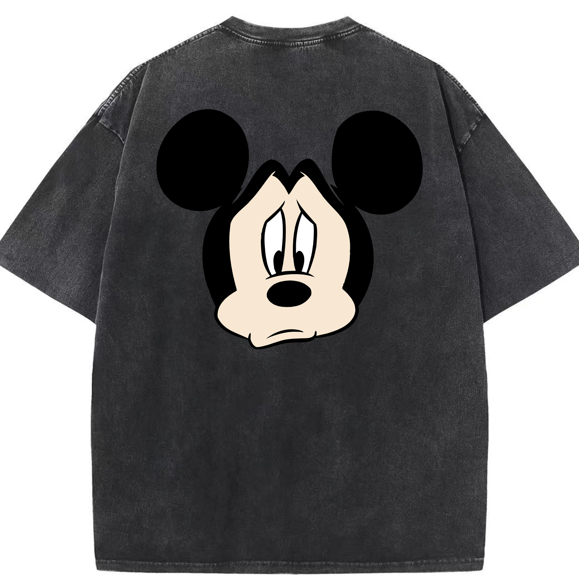 （画像用） ミッキーマウス Mickey Mouse 綿100% ヴィンテージ風 半袖Tシャツ（背面プリント）