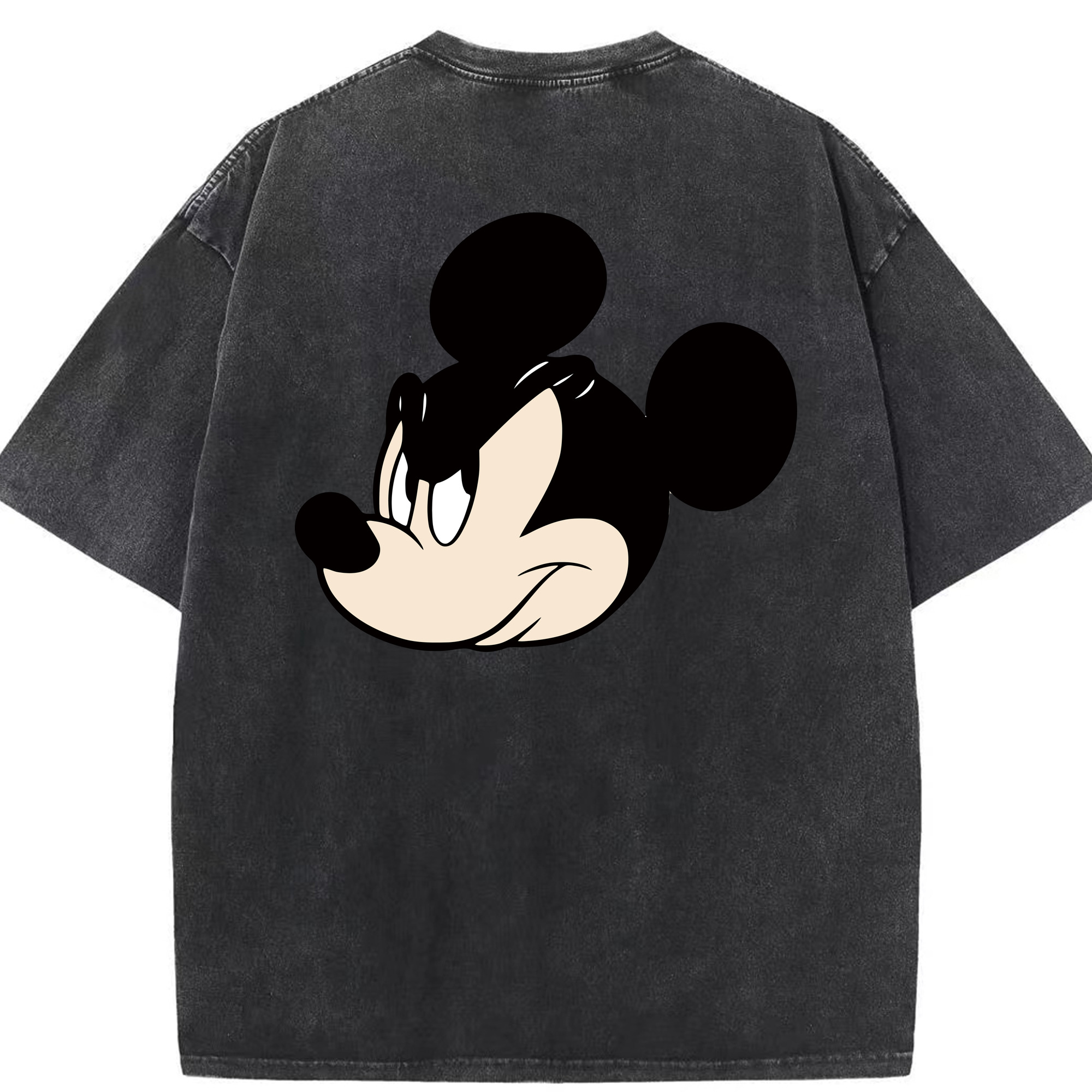 （画像用） ミッキーマウス Mickey Mouse 綿100% ヴィンテージ風 半袖Tシャツ（背面プリント）