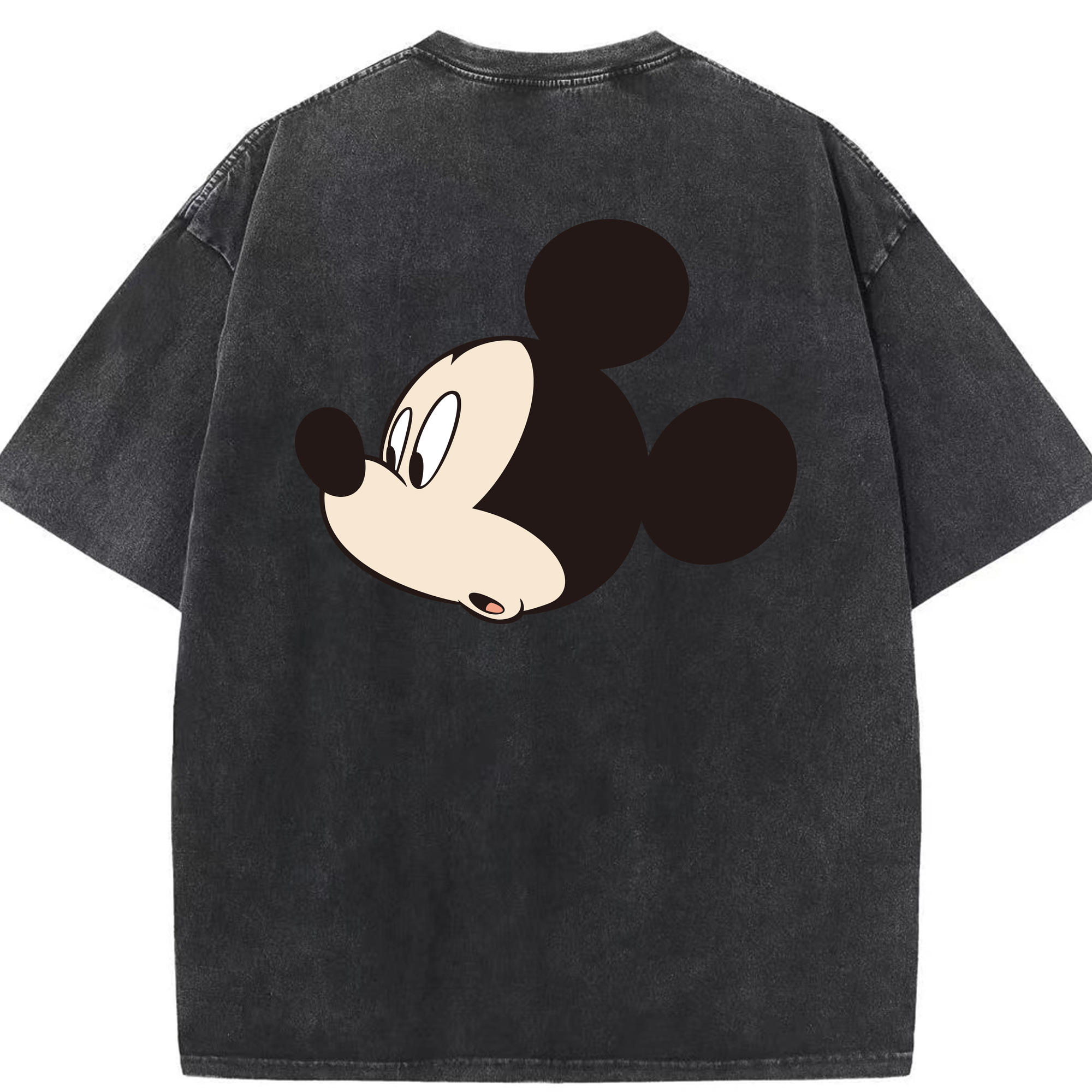 （画像用） ミッキーマウス Mickey Mouse 綿100% ヴィンテージ風 半袖Tシャツ（背面プリント）