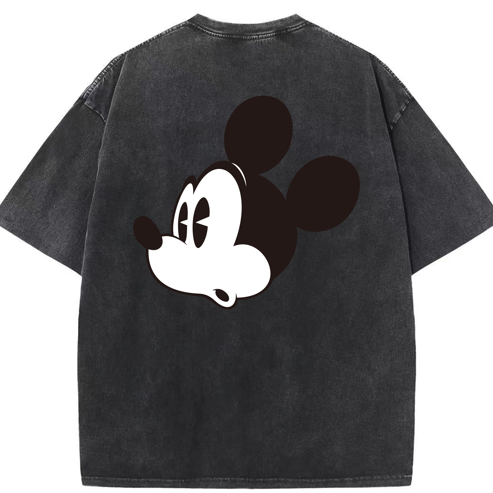 （画像用） ミッキーマウス Mickey Mouse 綿100% ヴィンテージ風 半袖Tシャツ（背面プリント）