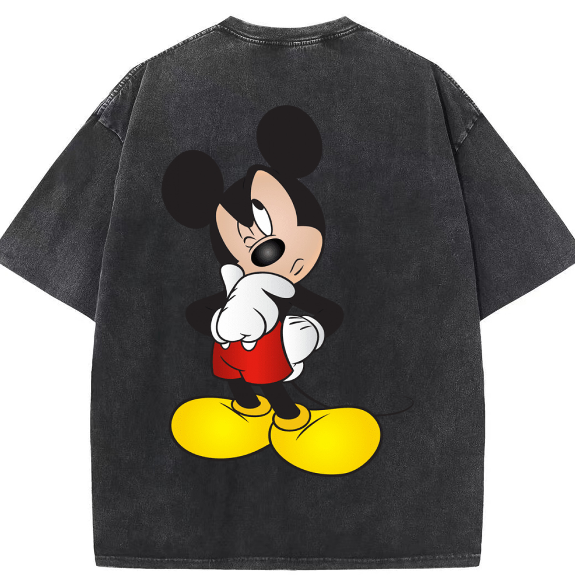 （画像用） ミッキーマウス Mickey Mouse 綿100% ヴィンテージ風 半袖Tシャツ（背面プリント）