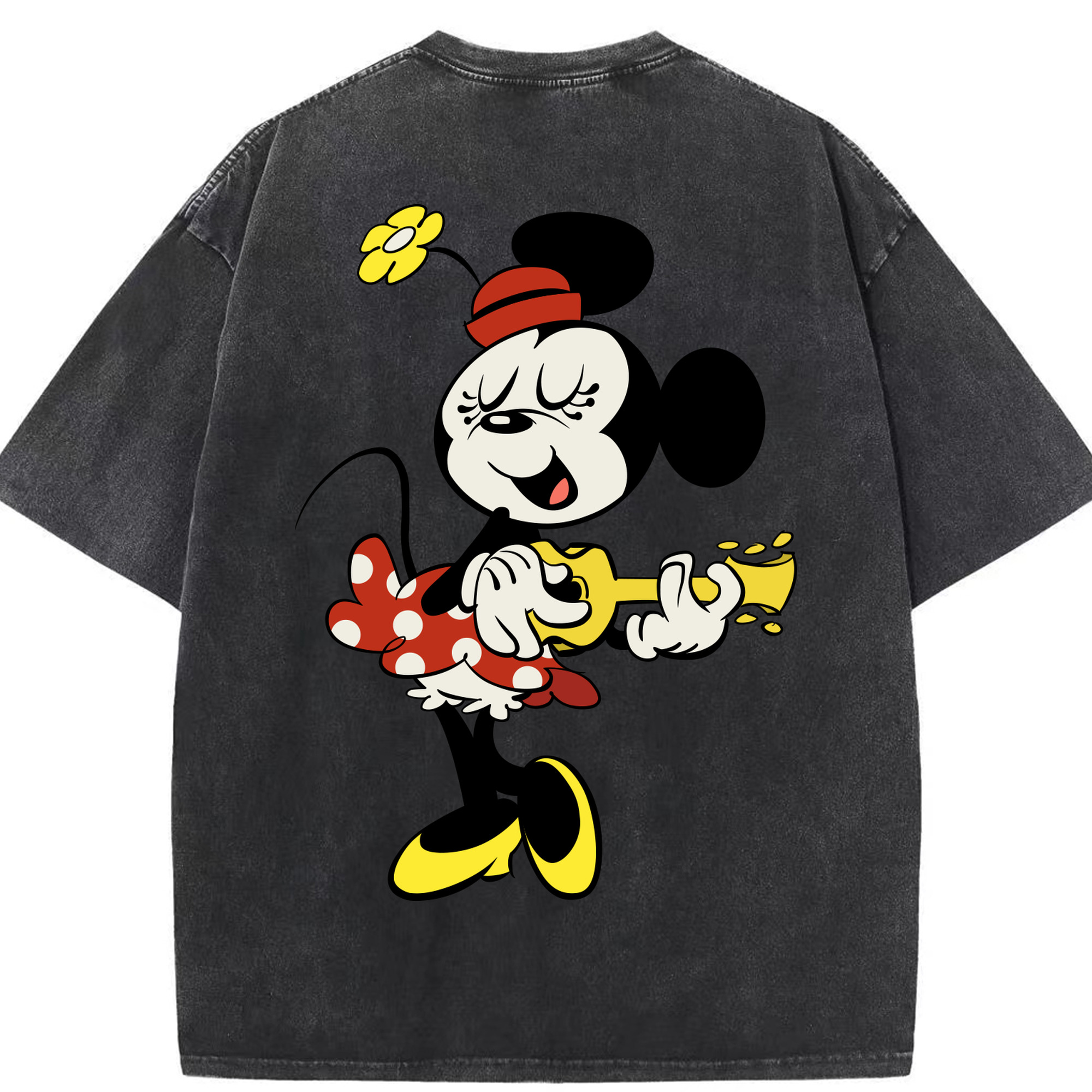 （画像用） ミッキーマウス Mickey Mouse 綿100% ヴィンテージ風 半袖Tシャツ（背面プリント）