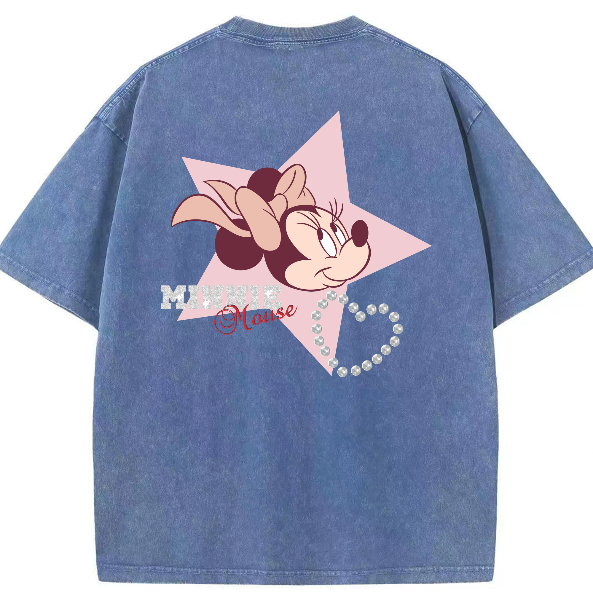 （画像用） ミッキーマウス Mickey Mouse 綿100% ヴィンテージ風 半袖Tシャツ（背面プリント）