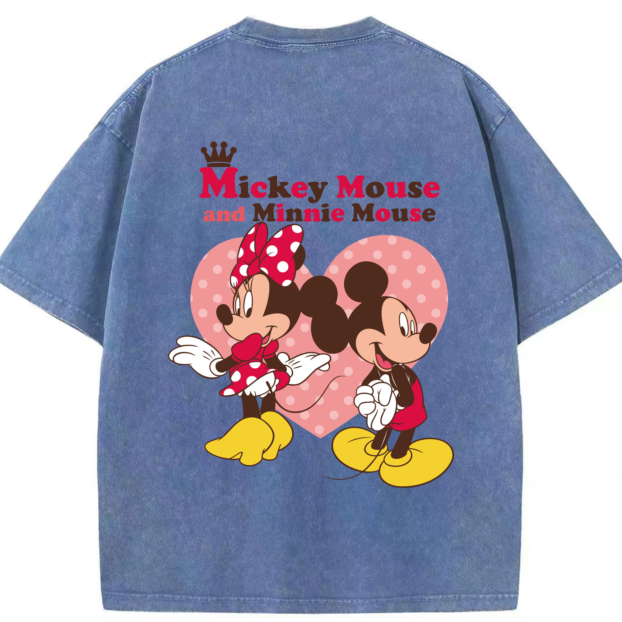 （画像用） ミッキーマウス Mickey Mouse 綿100% ヴィンテージ風 半袖Tシャツ（背面プリント）